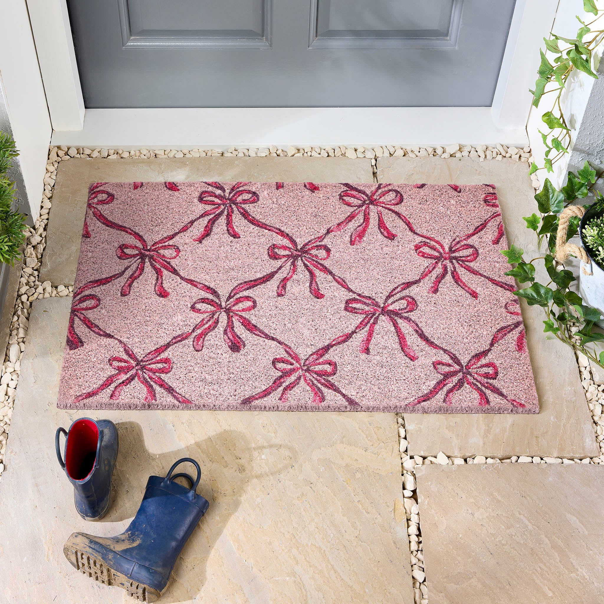 Blush Bows Coir Doormat - Image 2