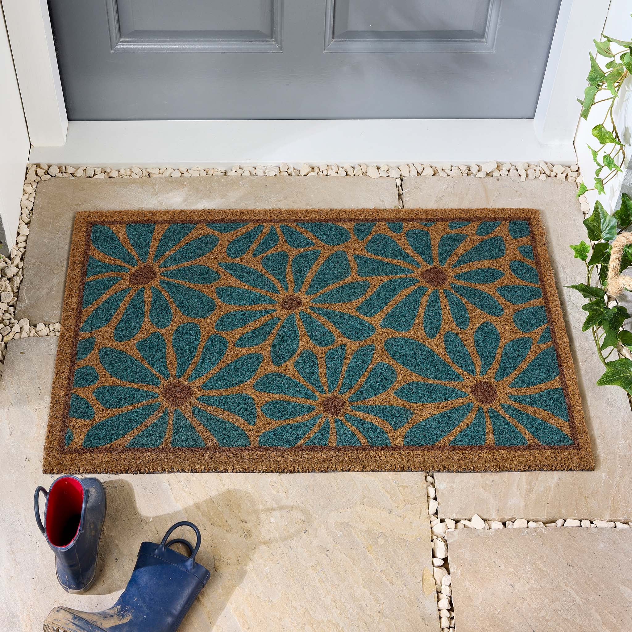 Boho Floral Coir Doormat - Image 2