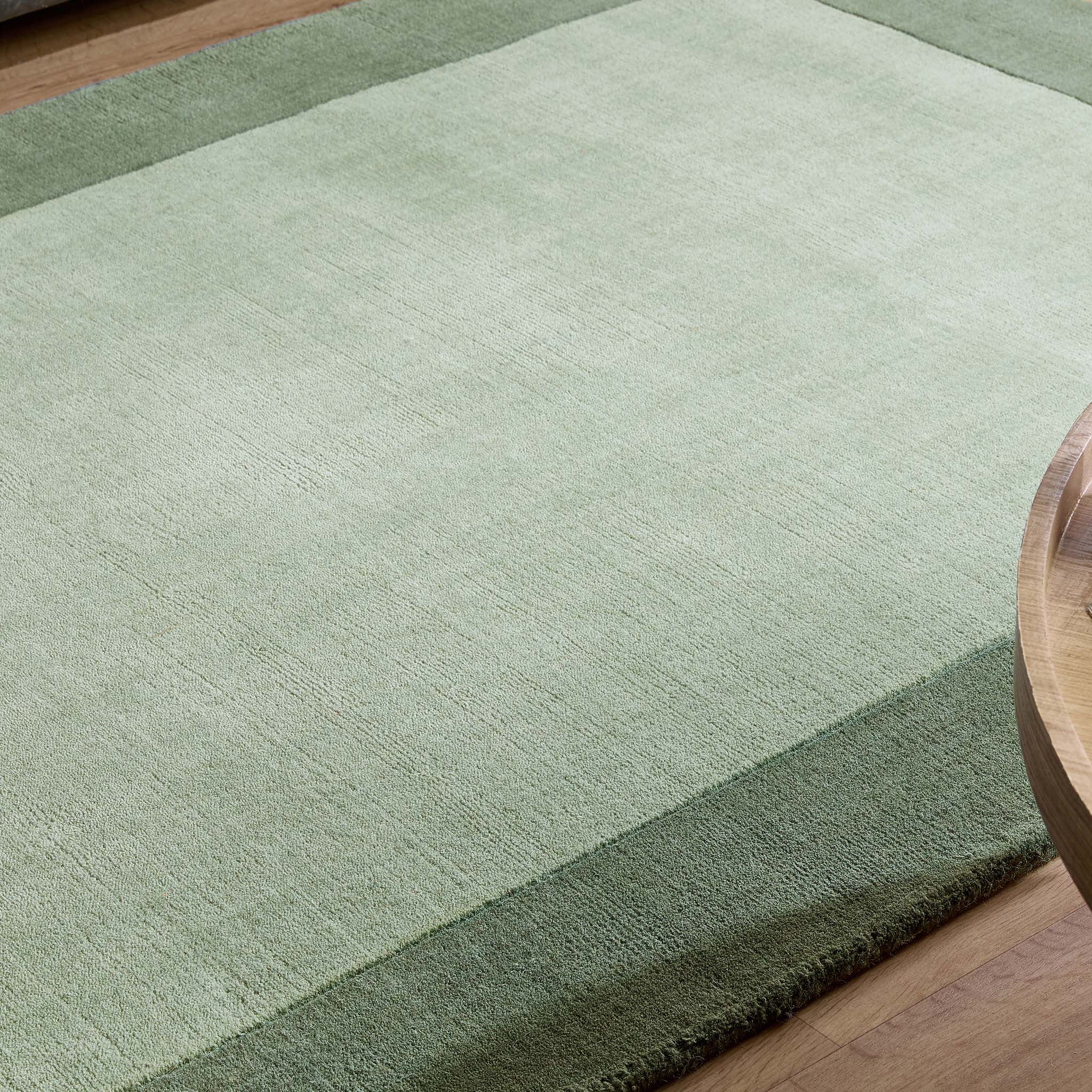 Borders Wool Rug Sage Green - Image 4
