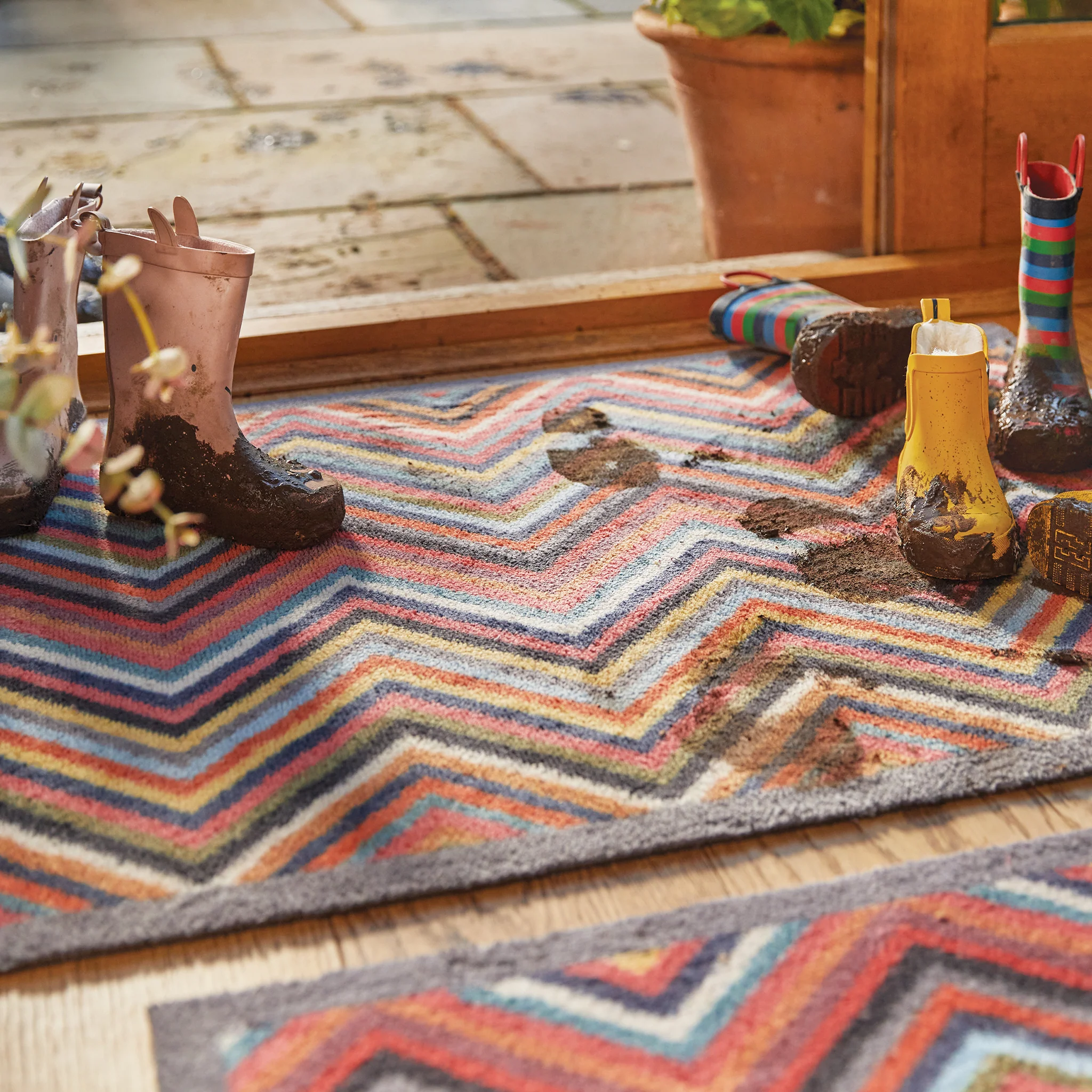 Chevron 1 Multicoloured Doormat - Image 2