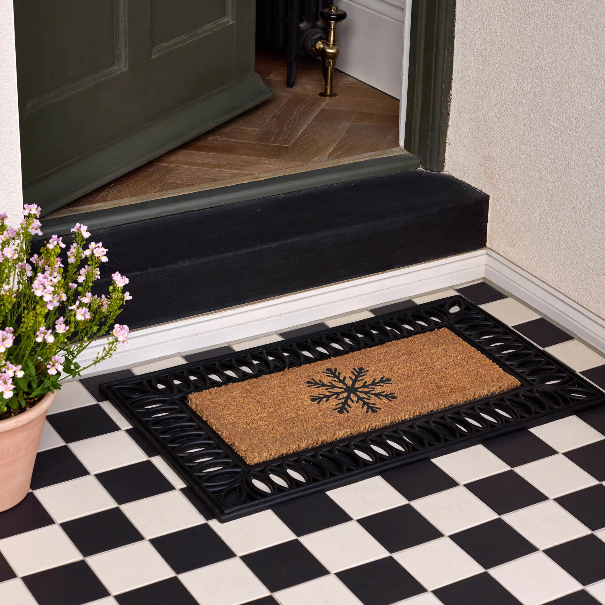 Christmas Coir Insert Snowflake Doormat - Image 2