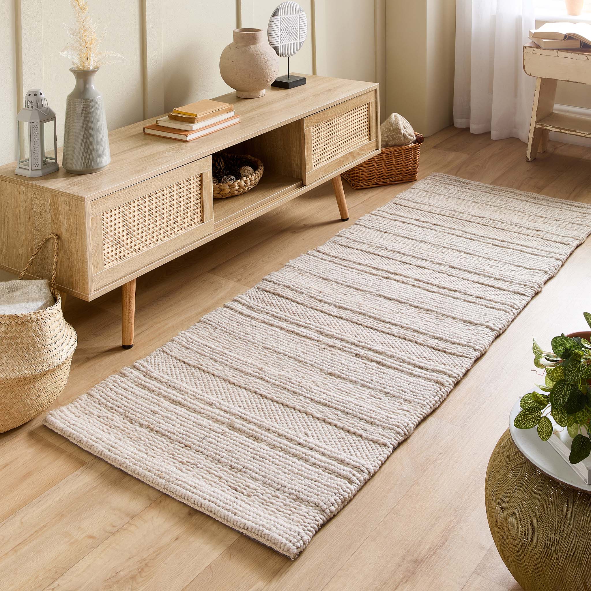 Chunky Knit Runner Cream - Image 2