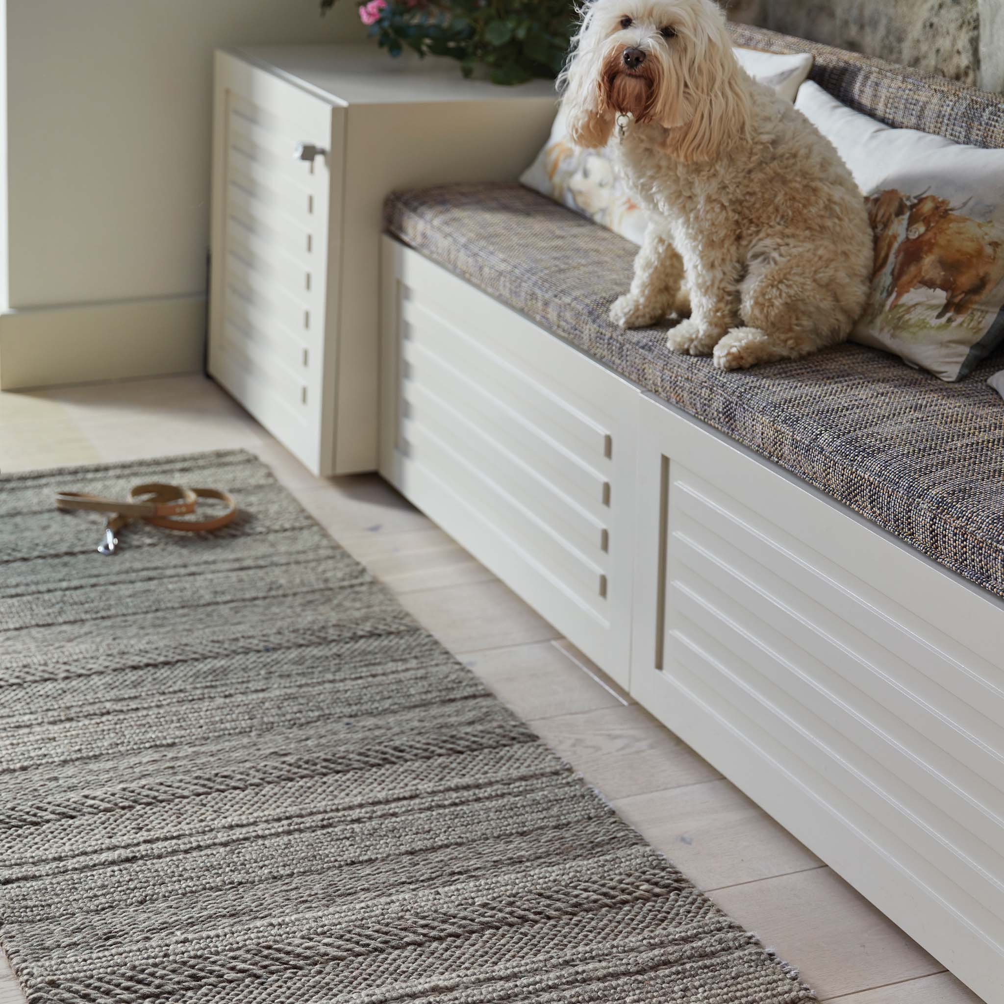 Chunky Knit Runner Grey/Natural - Image 4
