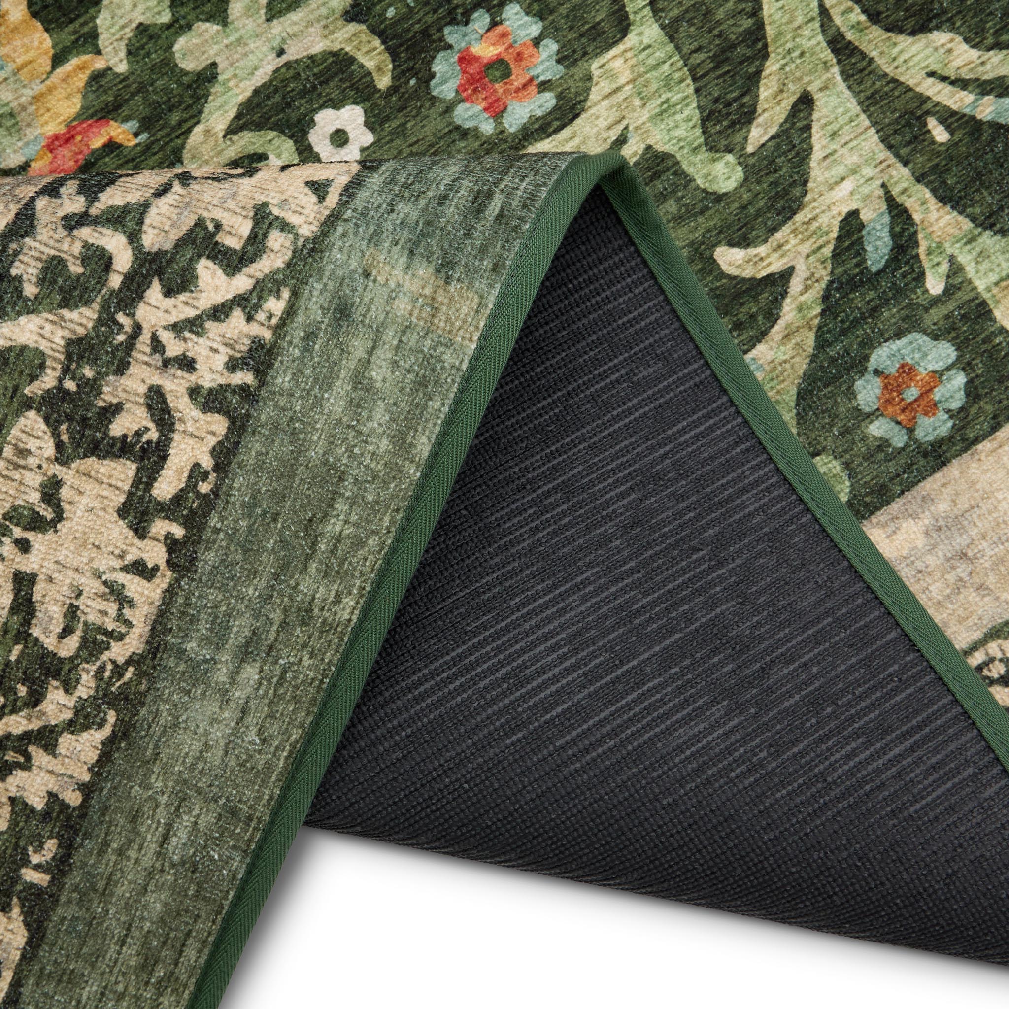 Country Paisley Green Eco-Washable Rug - Image 4