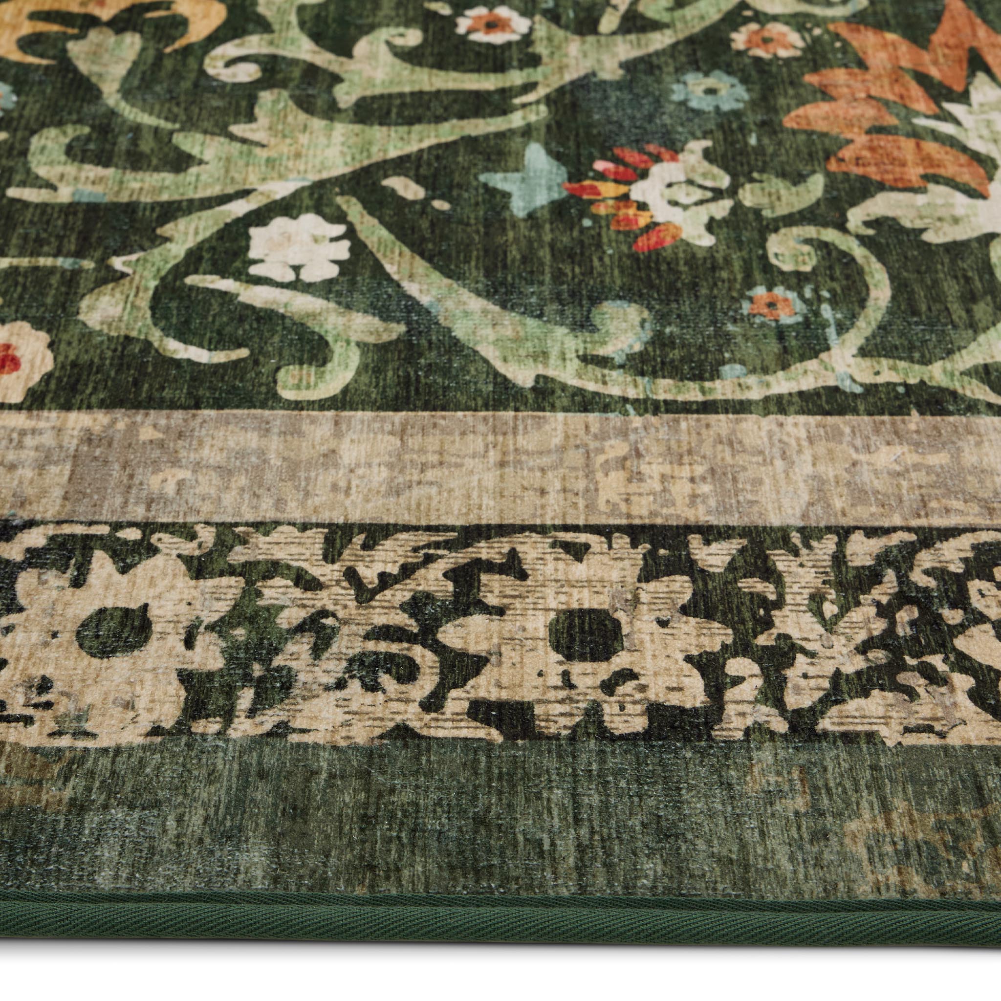 Country Paisley Green Eco-Washable Rug - Image 6