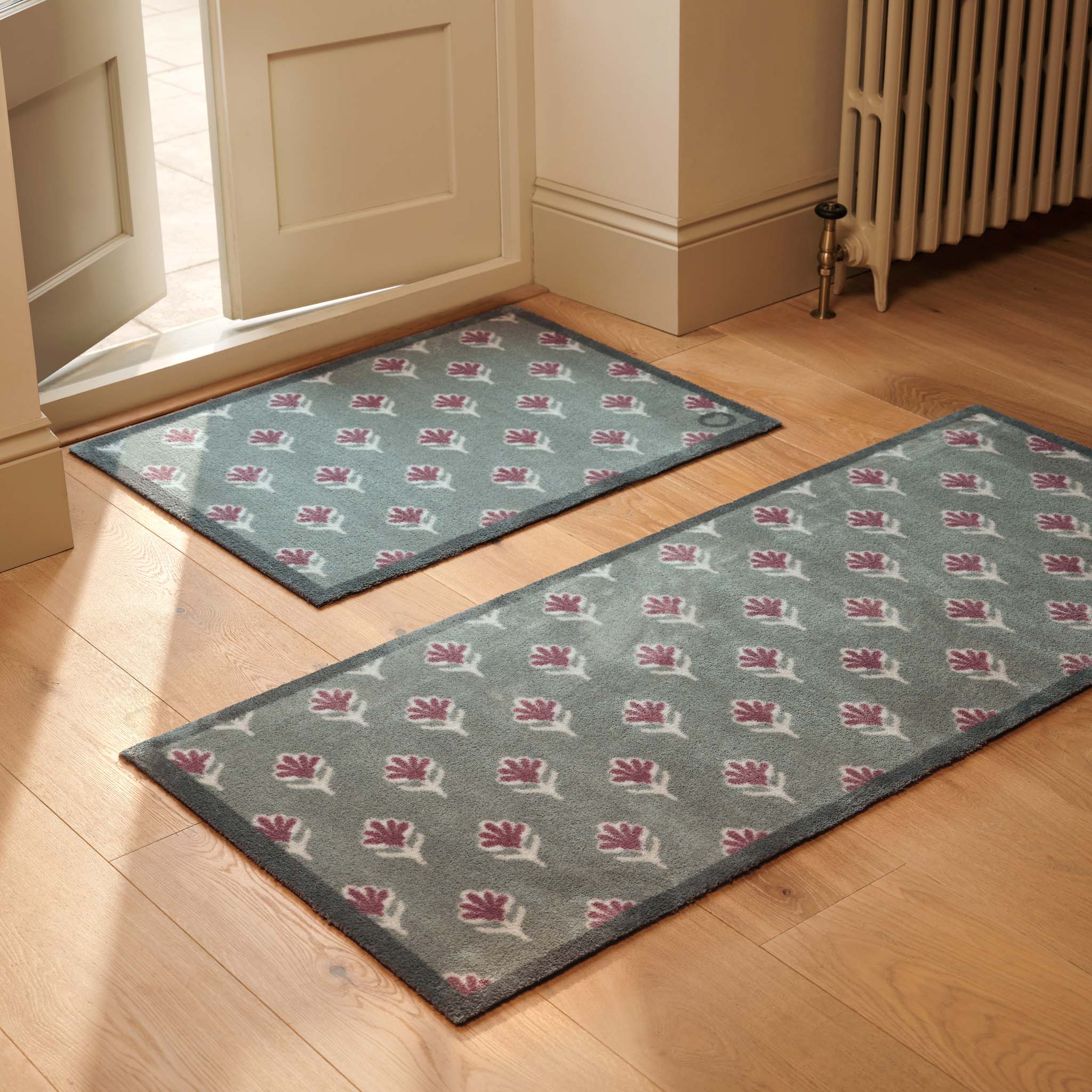 Disty Floral Green Washable Doormat - Image 2