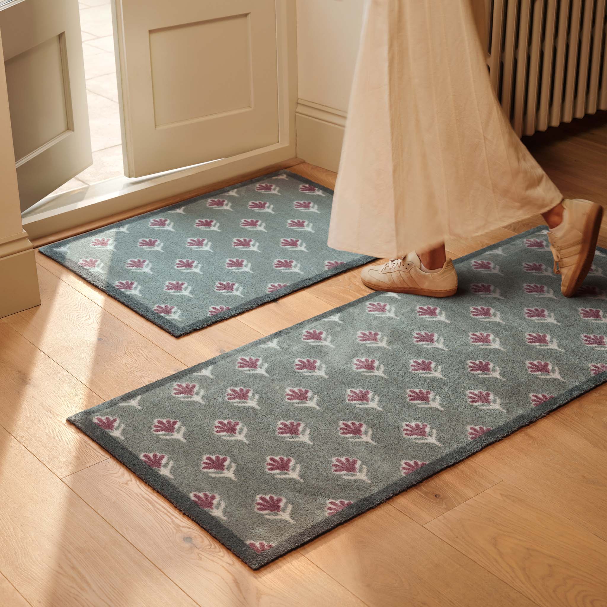 Disty Floral Green Washable Runner - Image 3