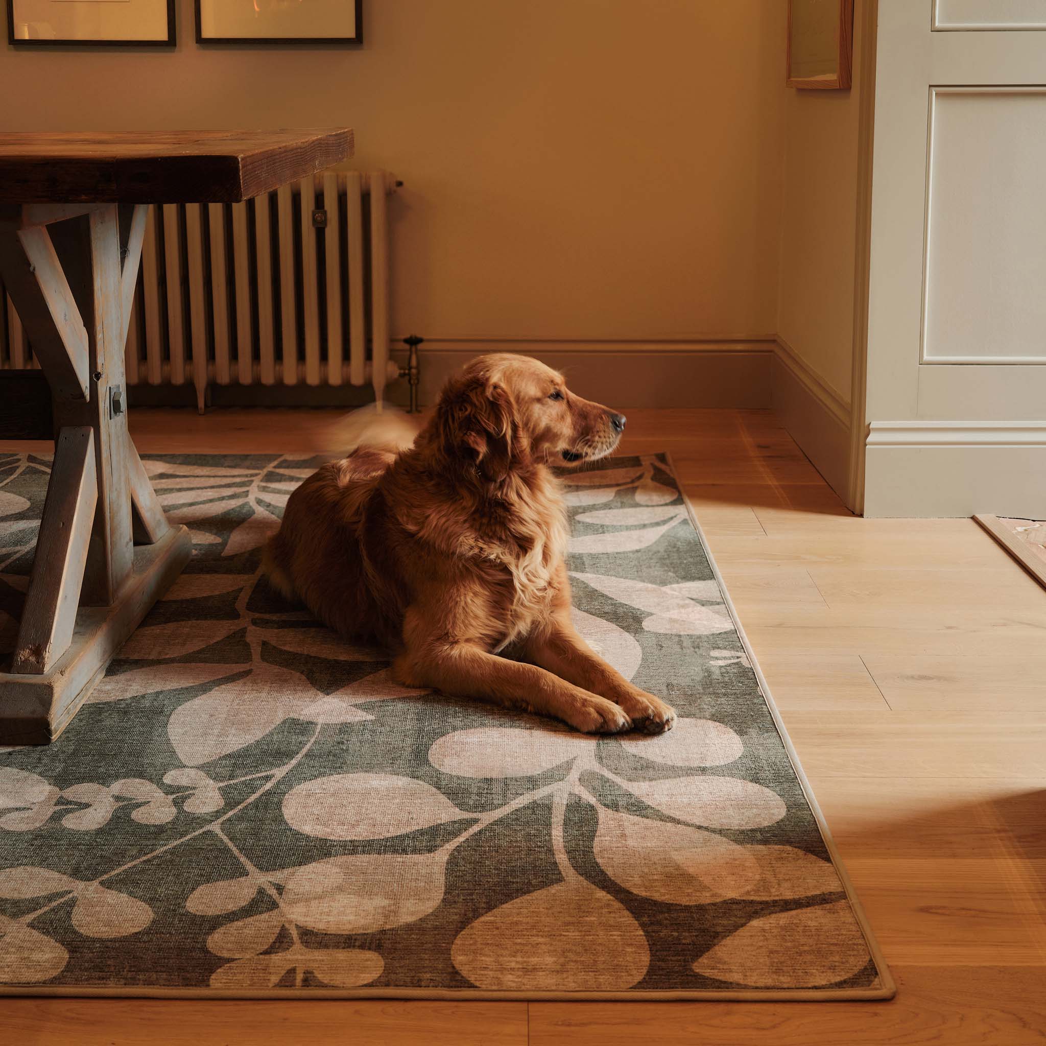 Eden Leaves Green Eco-Washable Rug - Image 3