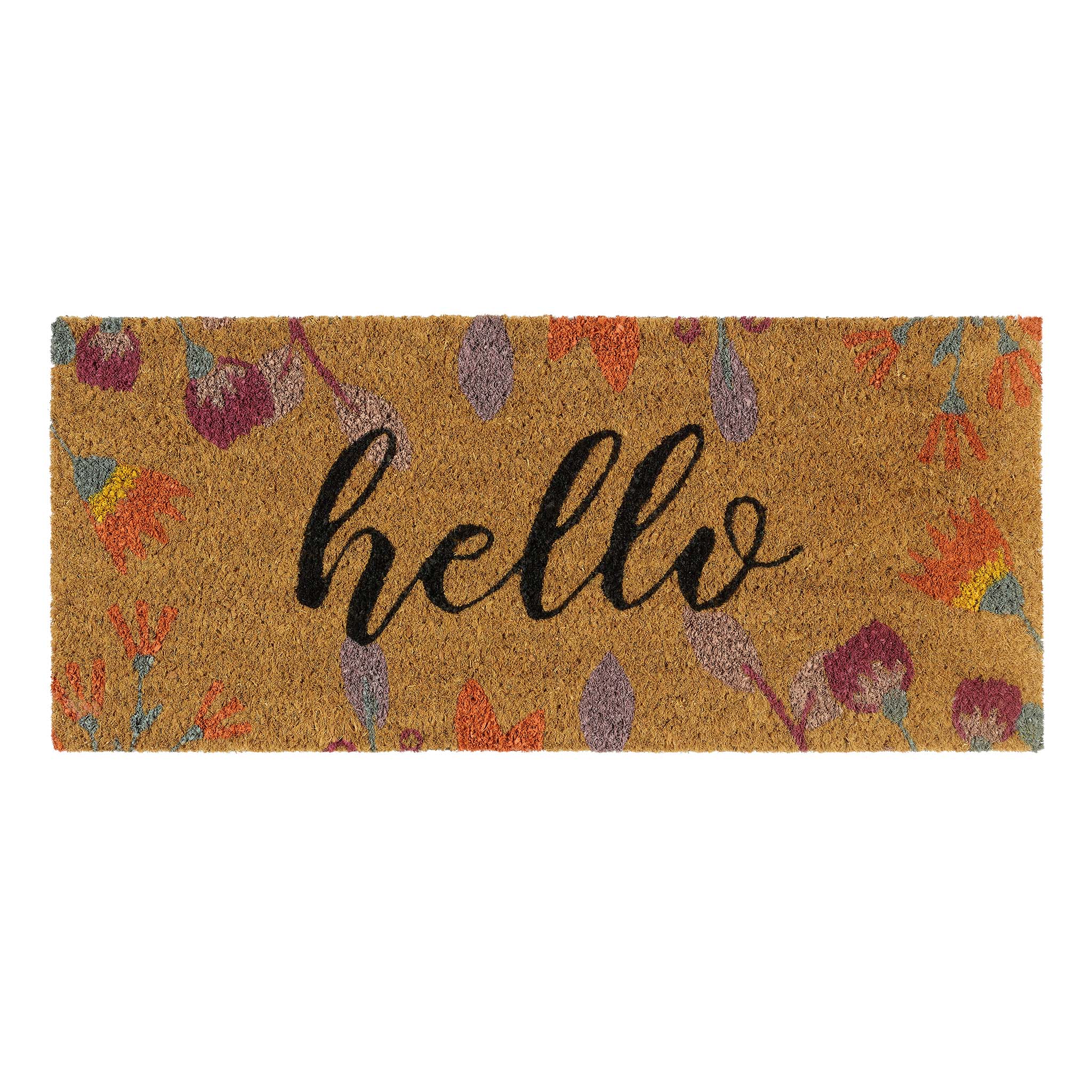 Floral Hello Coir Doormat - Image 3