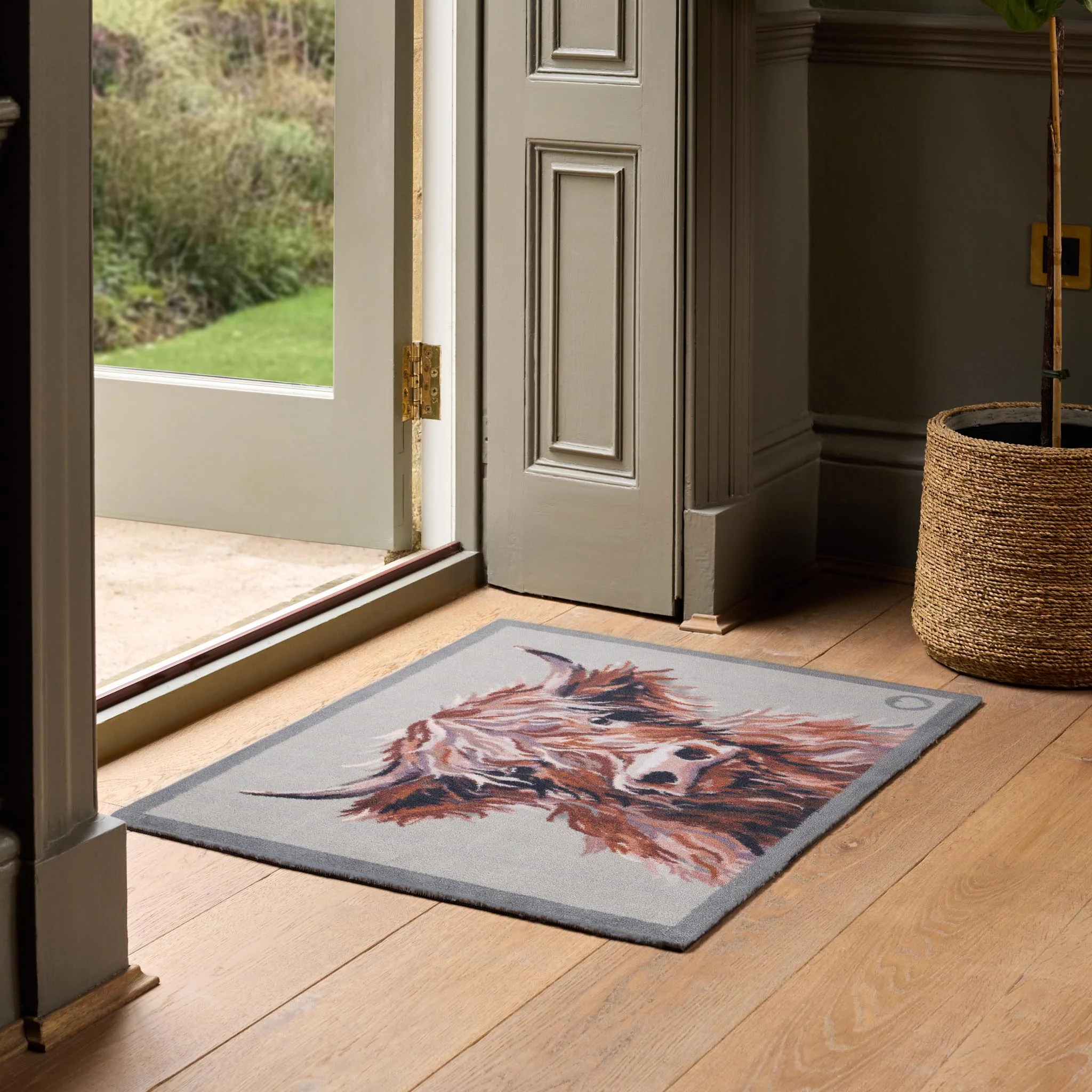 Heritage Highland Cow Washable Doormat - Image 2
