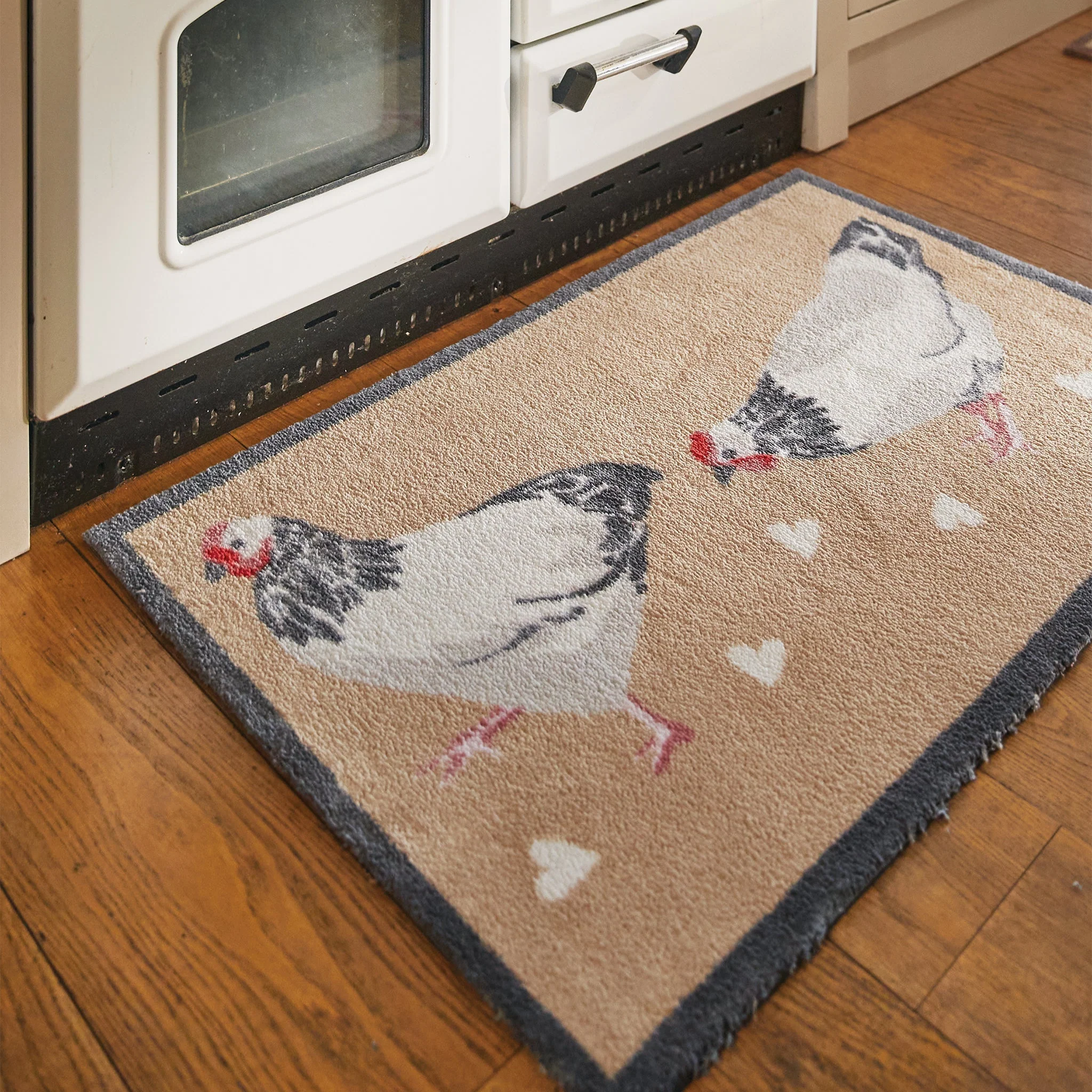 Chicken 1 Beige Washable Doormat - Image 2