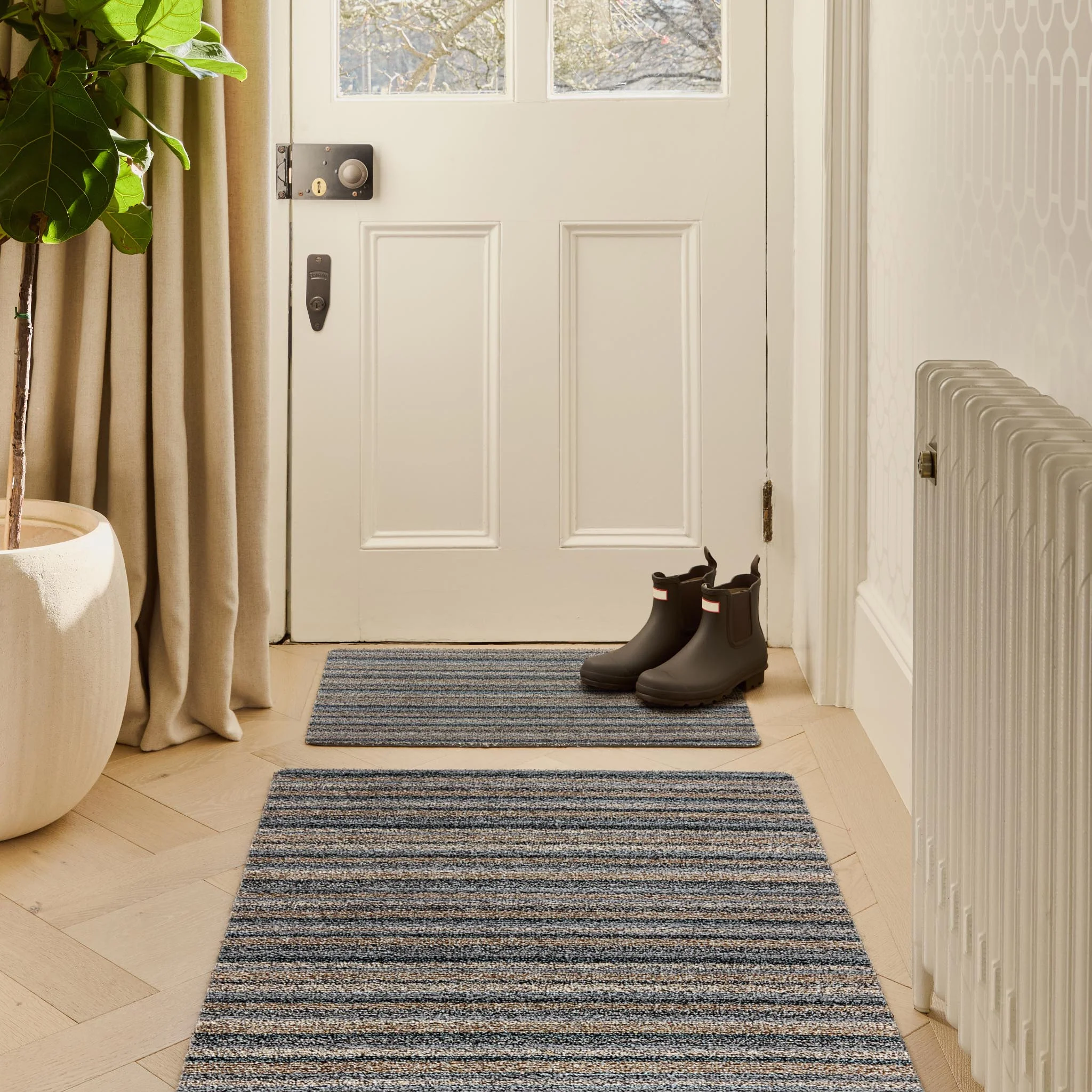 Candy Ribbon Grey Stripe Washable Doormat - Image 2
