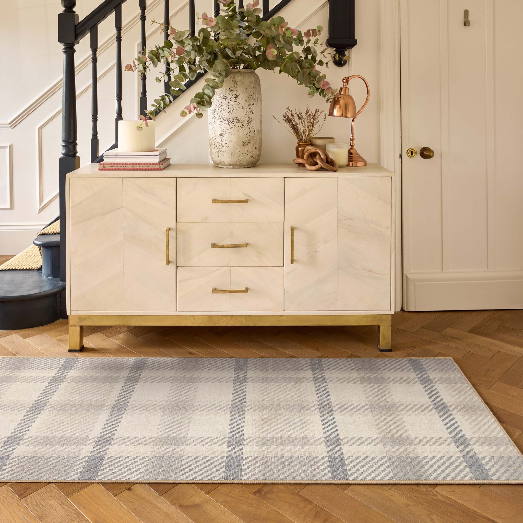 Isla Plaid Neutral Eco-Washable Runner - Image 2