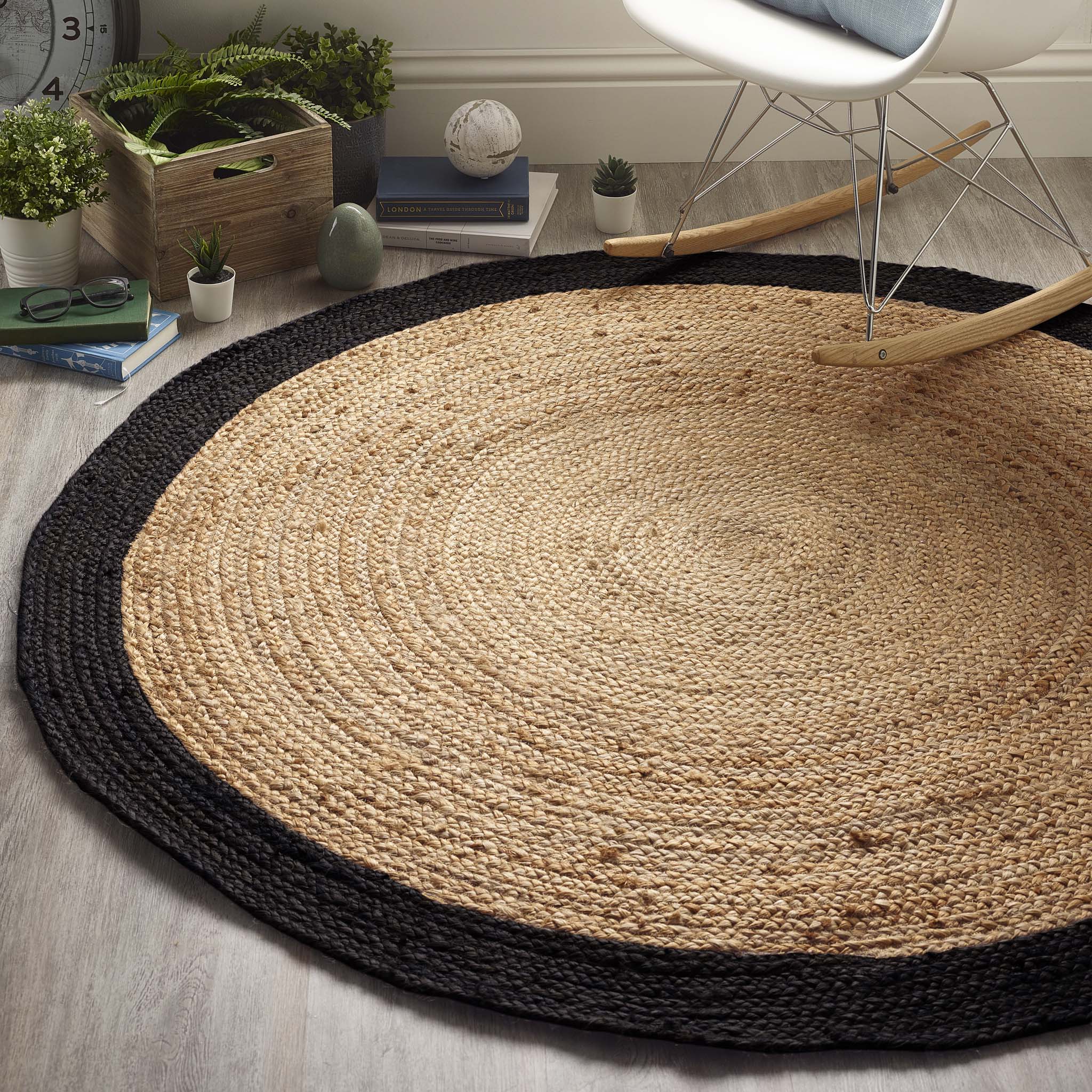 Jute Border Rug Black - Image 5