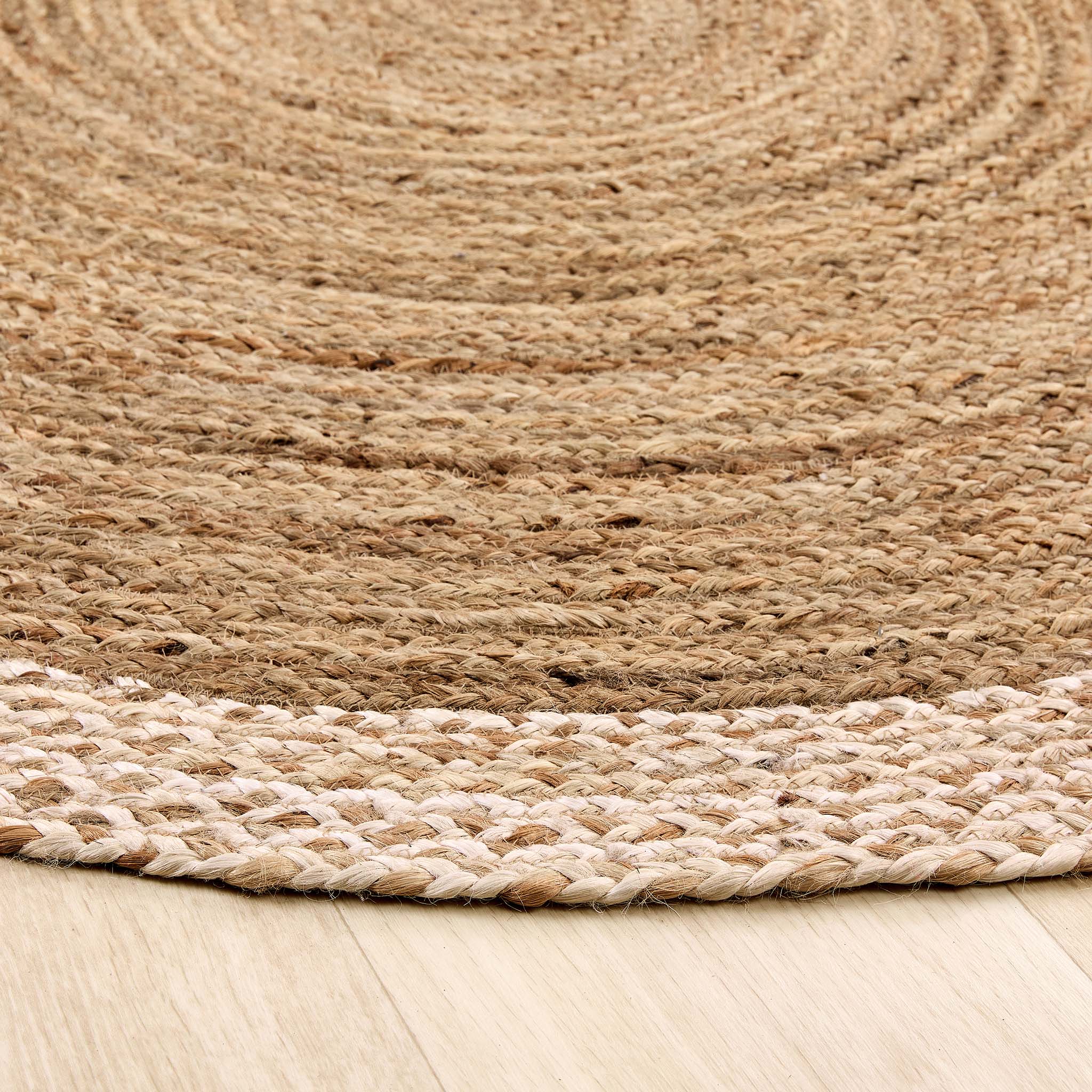 Jute Border Rug Natural White - Image 3