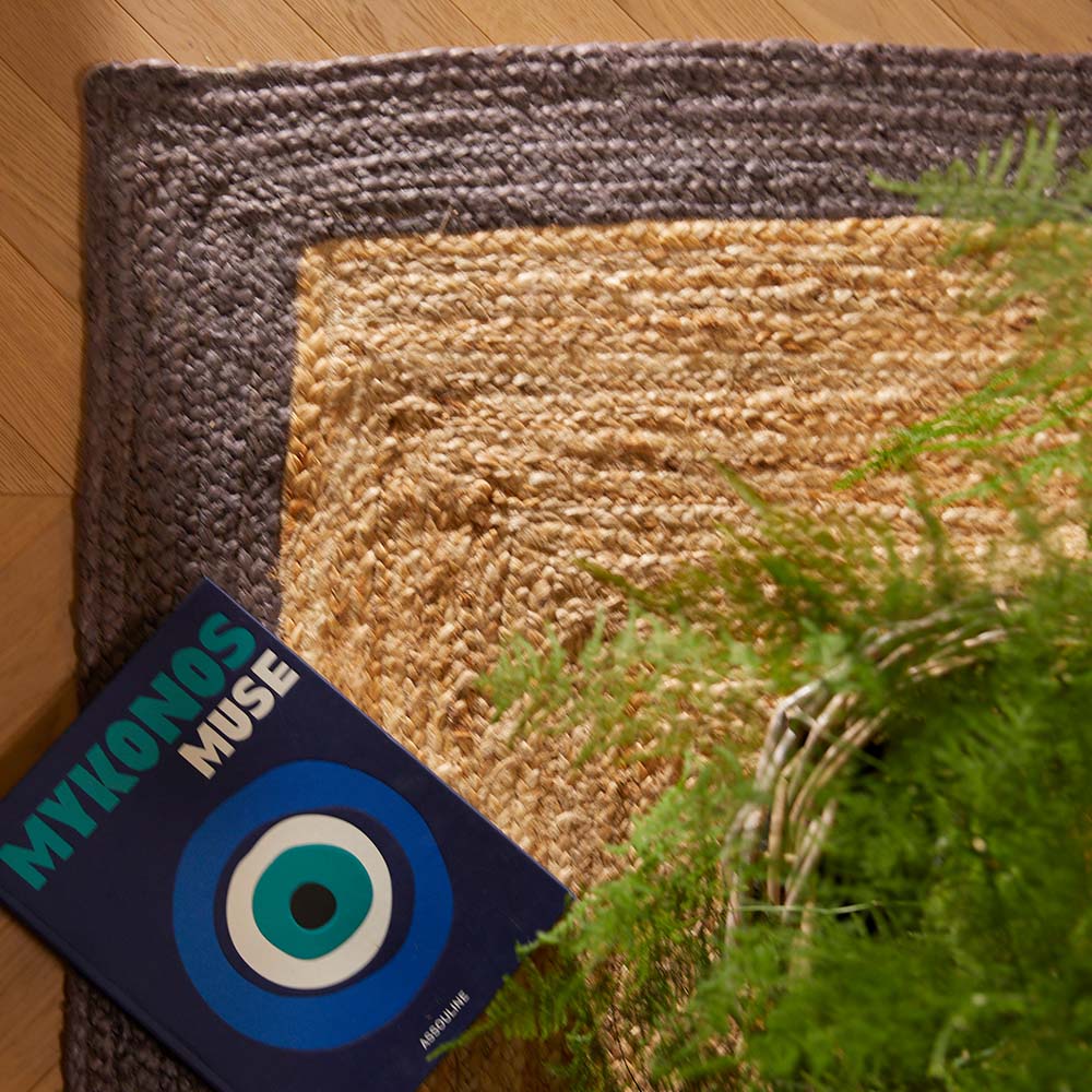 Jute Border Rug Grey - Image 3