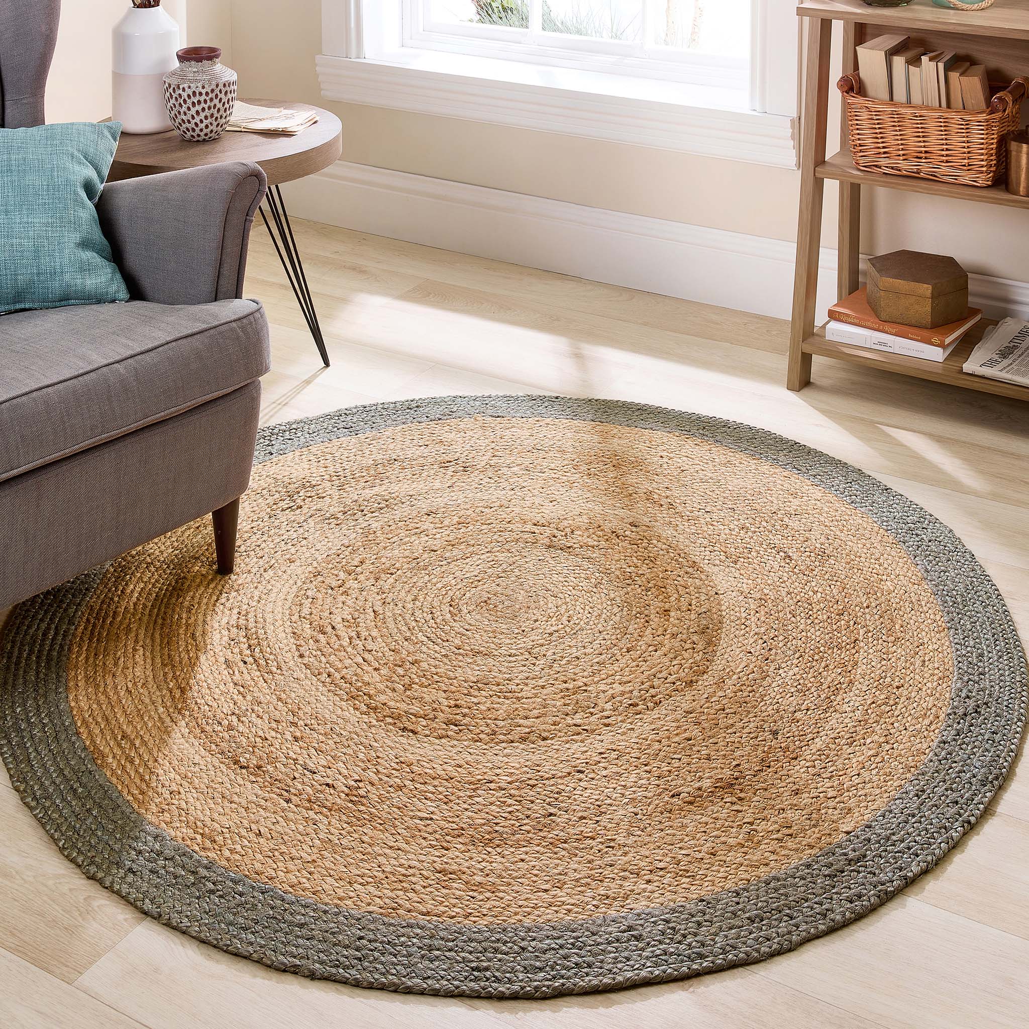 Jute Border Rug Sage Green - Image 4