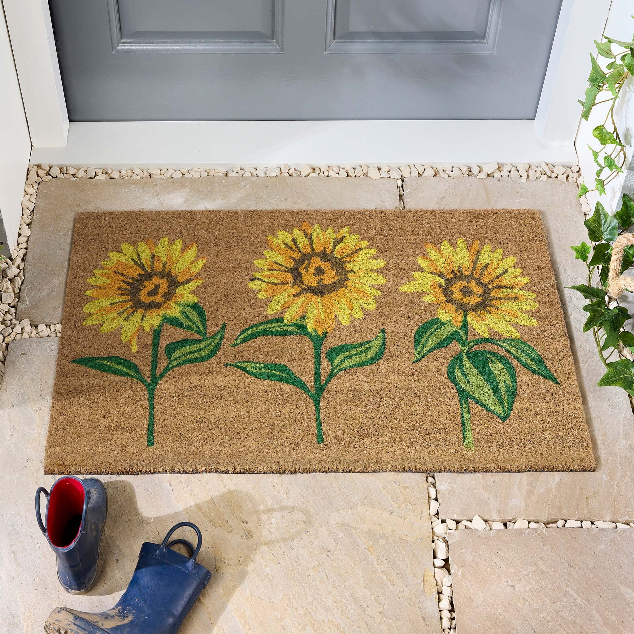 Multi Sunflowers Coir Doormat - Image 2