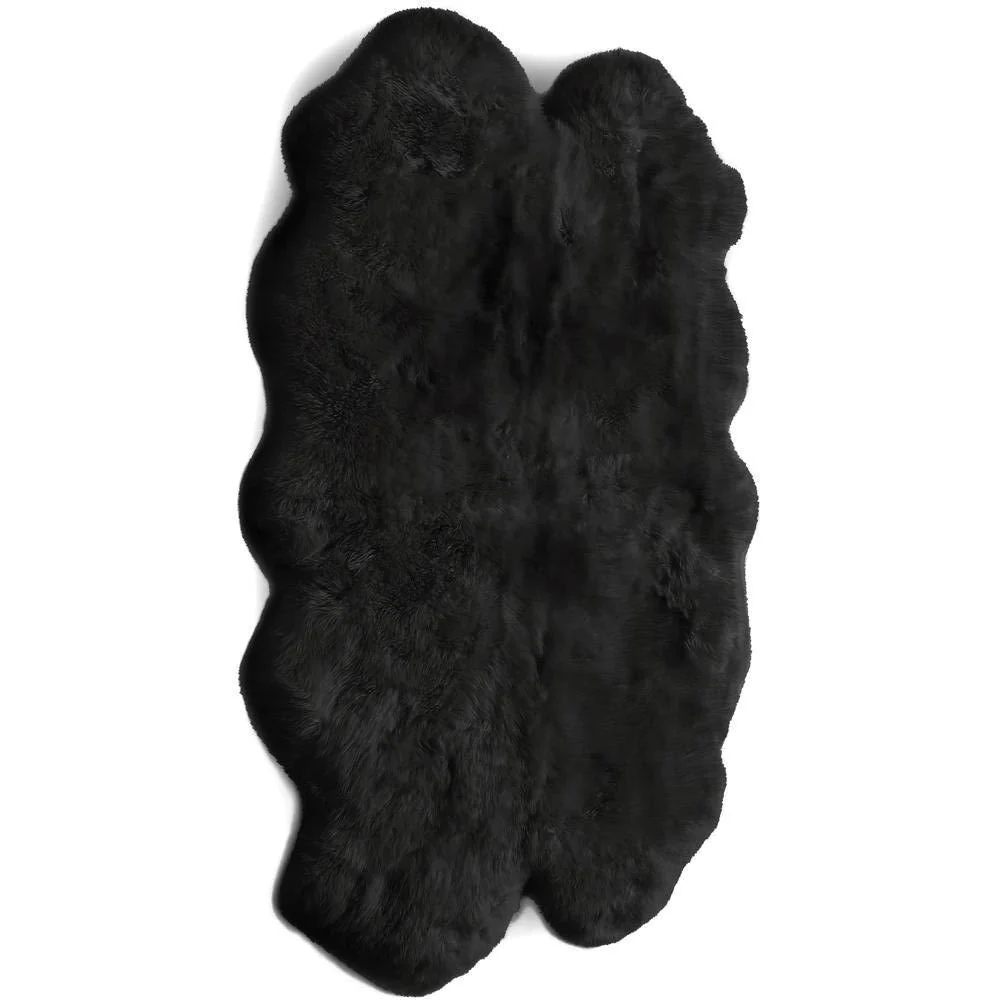 Genuine Sheepskin Rug Black - Image 8