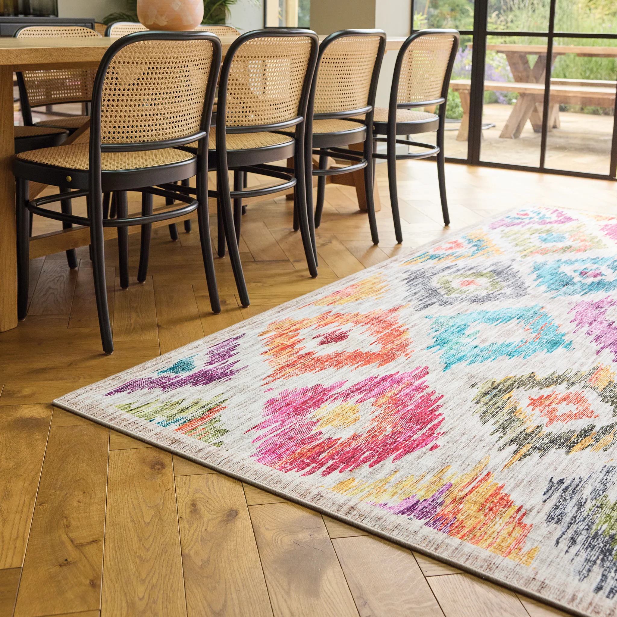 Painted Ikat Eco-Washable Rug - Image 3