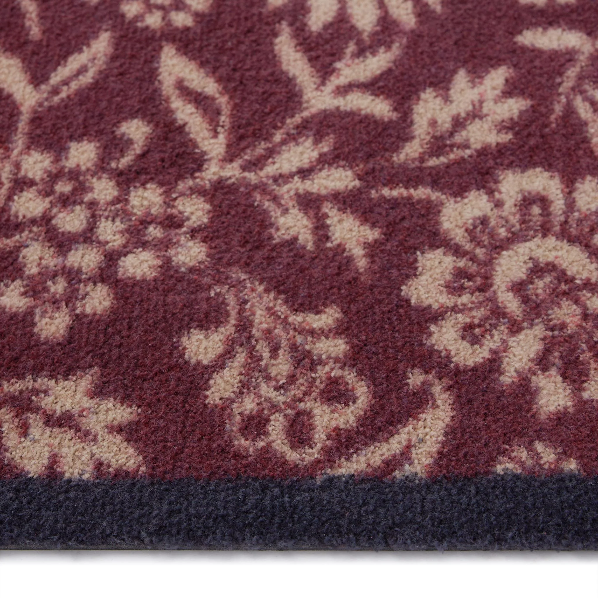 Paisley Floral Burgundy Washable Doormat - Image 4