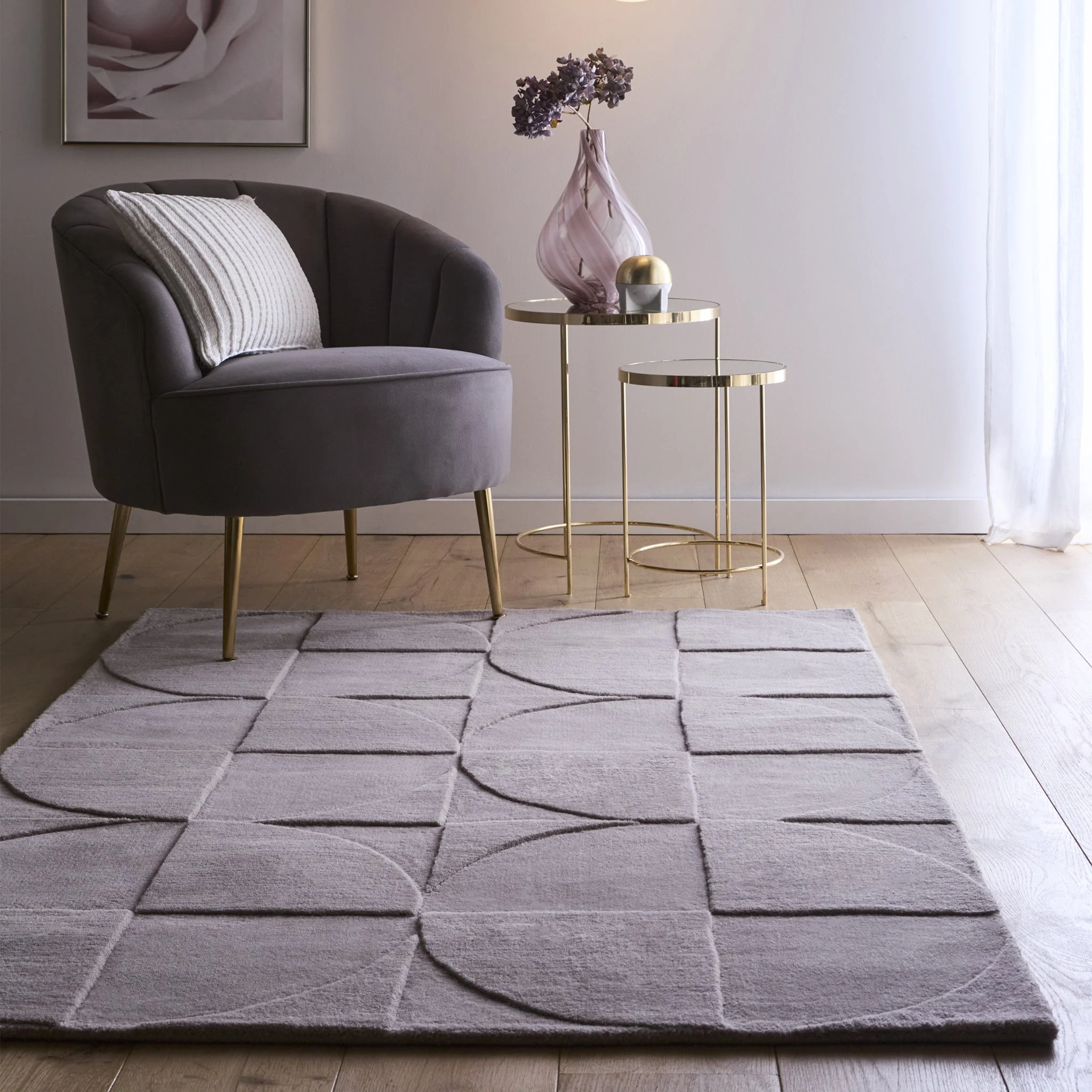 Penny Rug Grey Mauve - Image 2