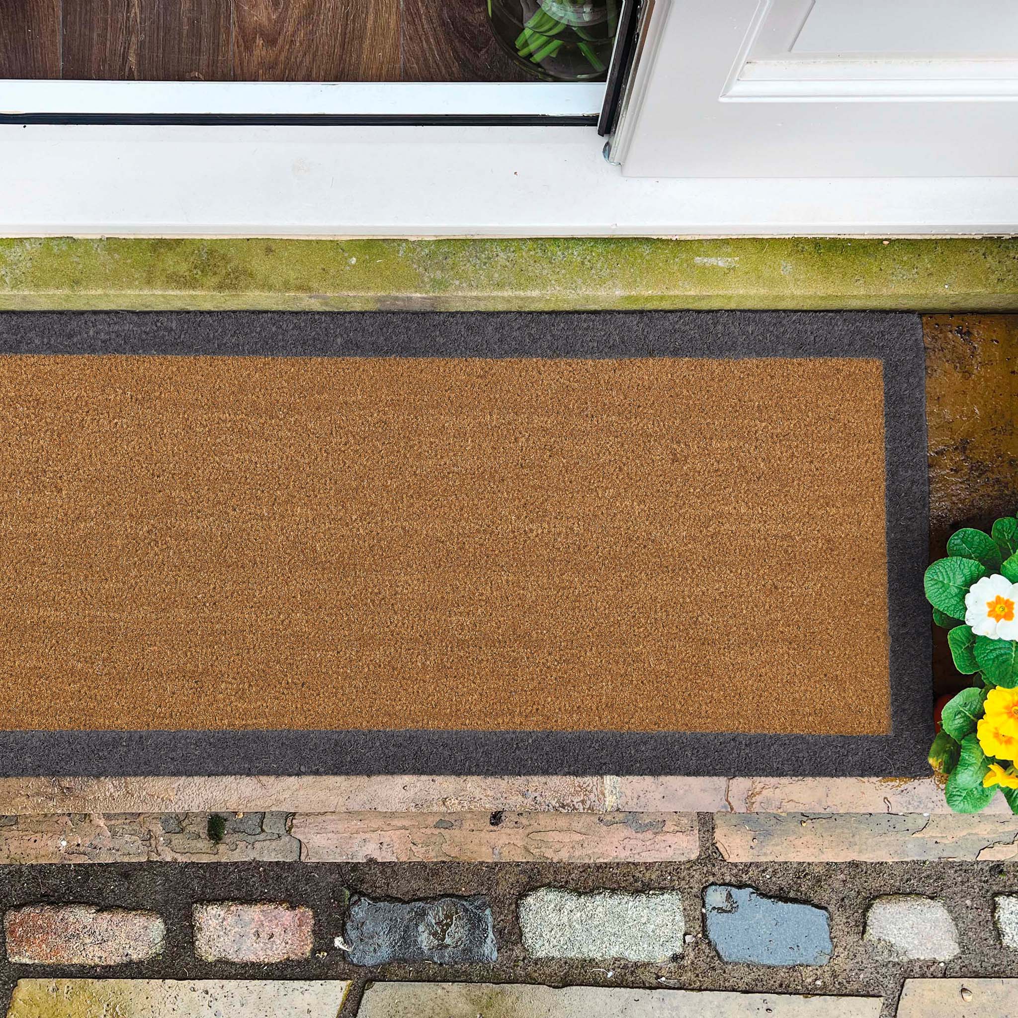 Printed Coir Border Grey Blue Runner - Image 3