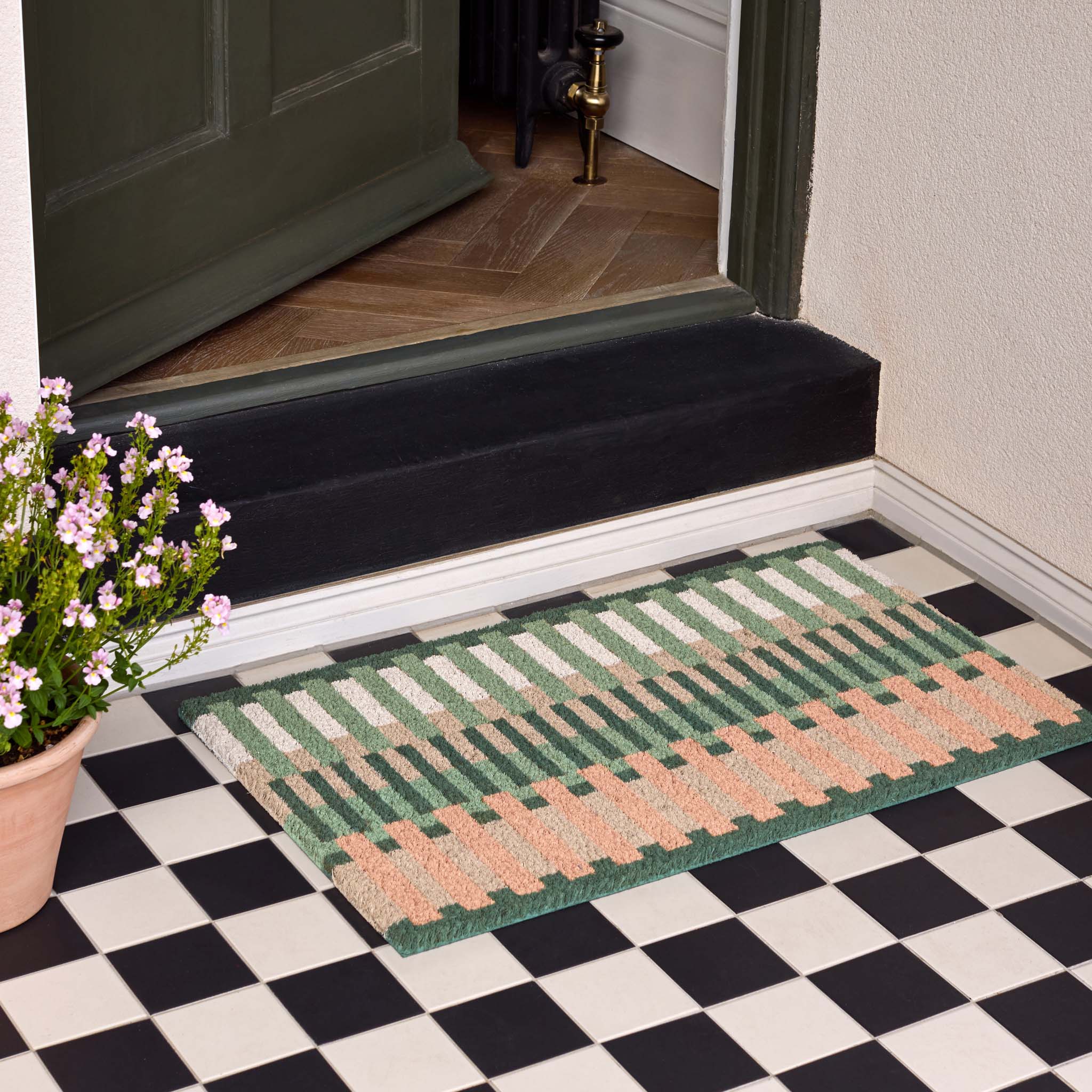 Pastel Broken Coir Stripe Doormat - Image 2