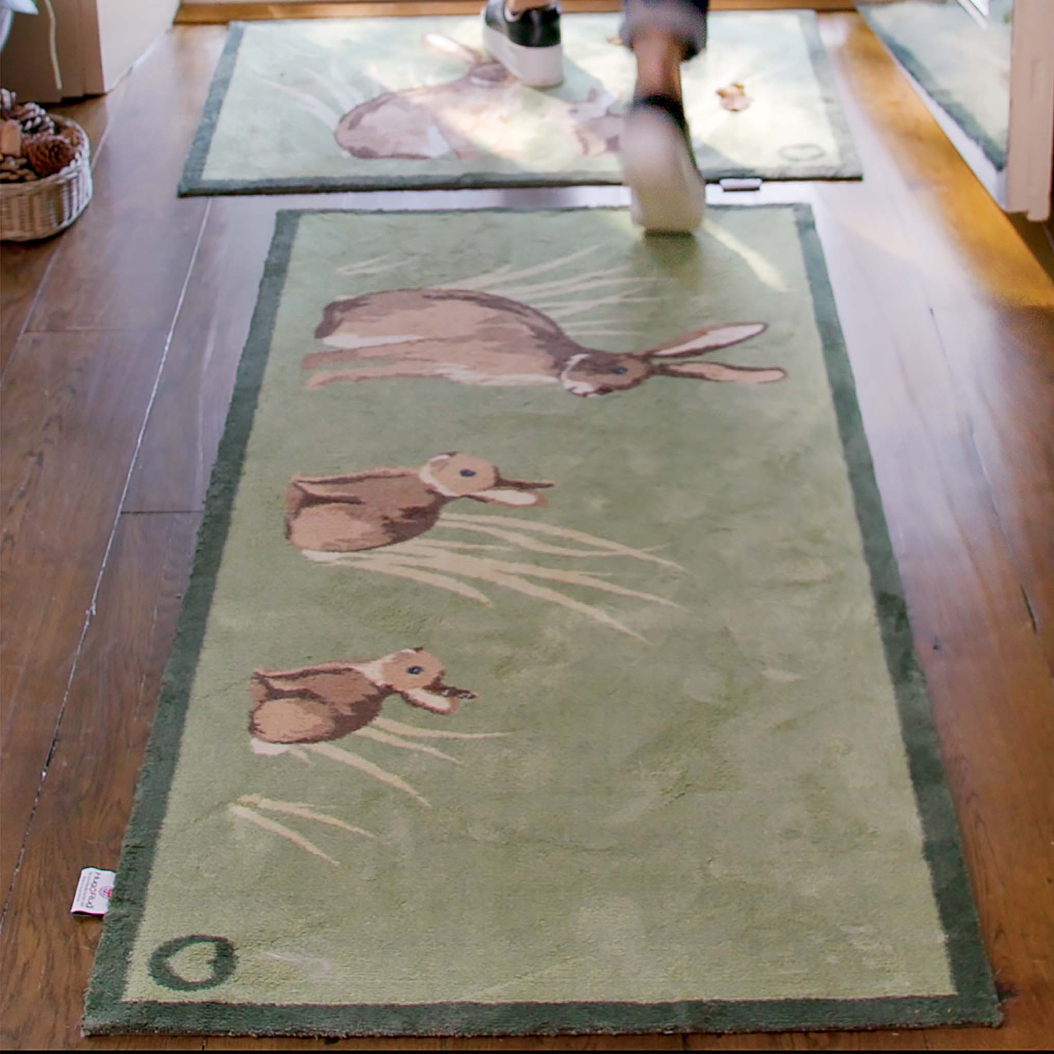 Rabbit 1 Green Washable Runner - Image 2