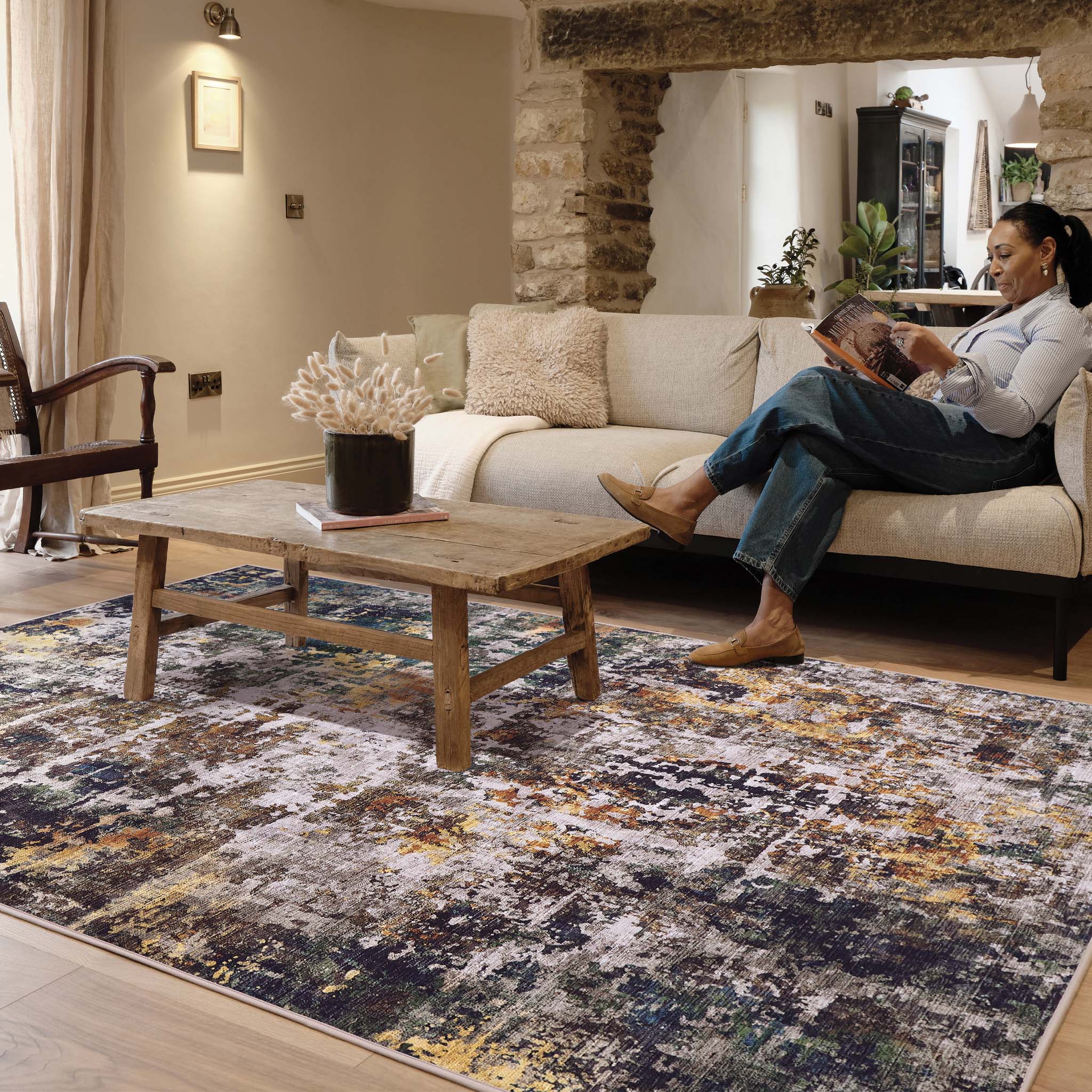 Rafe Texture Natural Eco-Washable Rug - Image 3