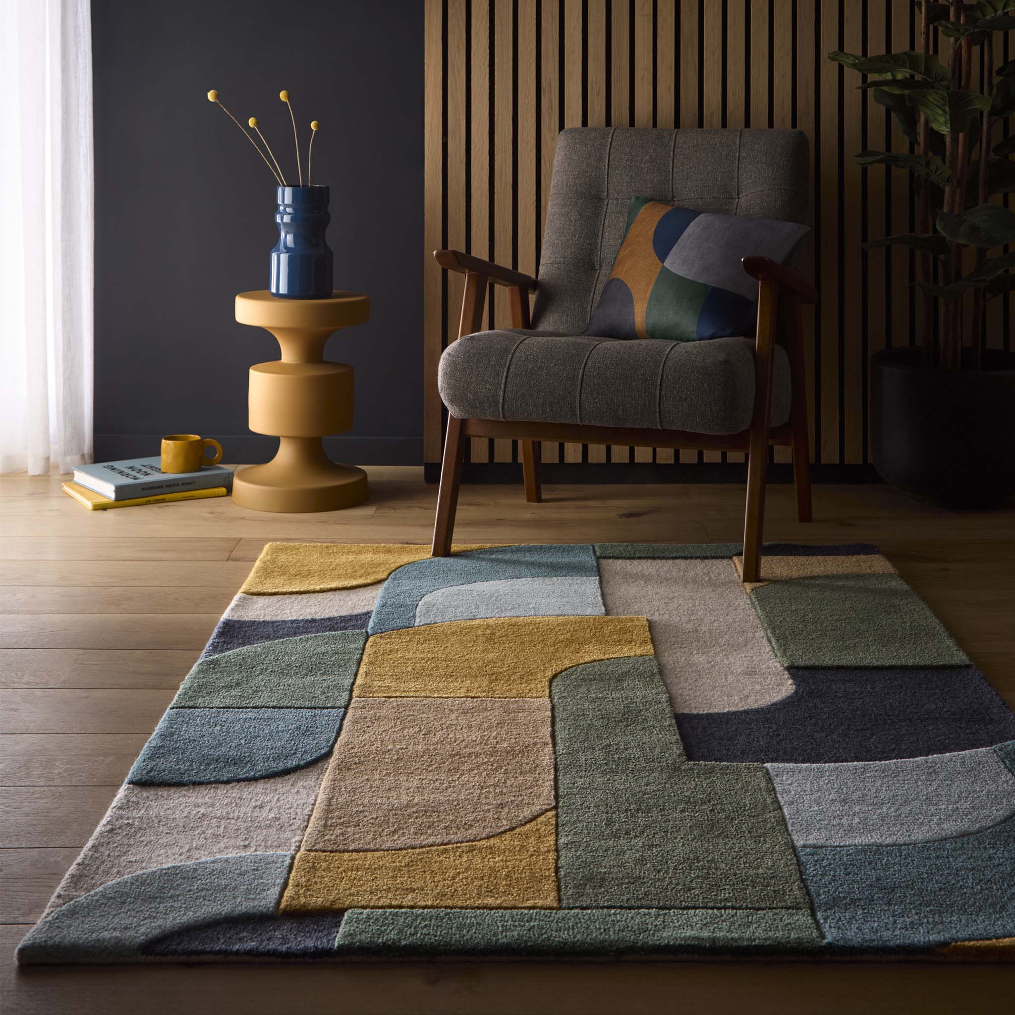 Retro Deco Rug Blue - Image 2