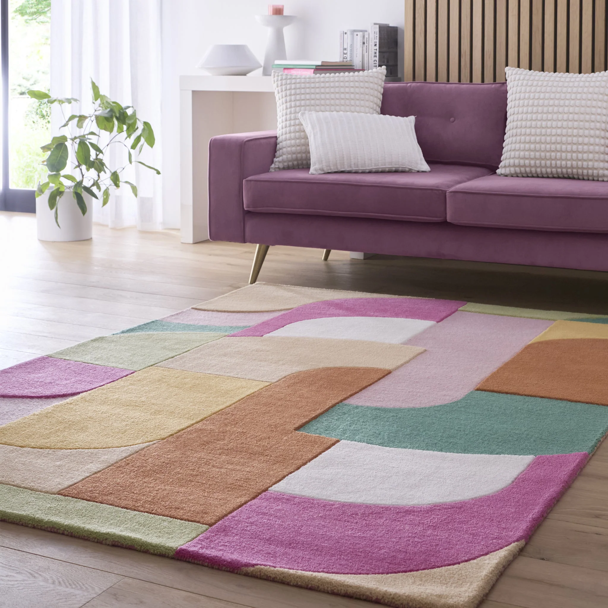 Retro Deco Rug Pink - Image 2