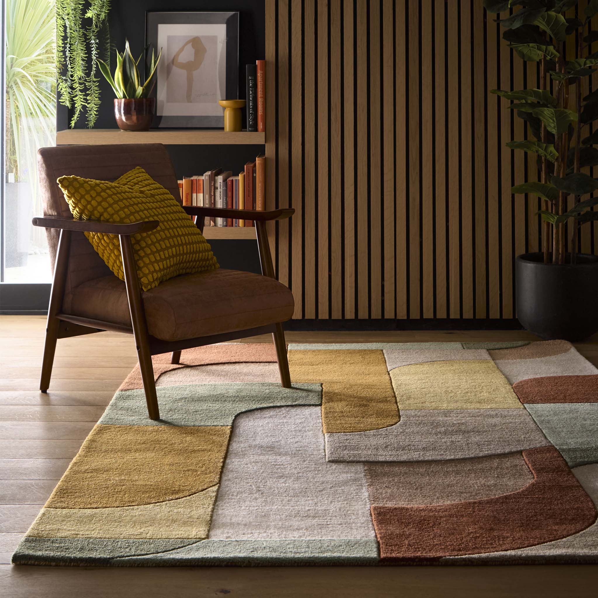 Retro Deco Rug Tan - Image 2