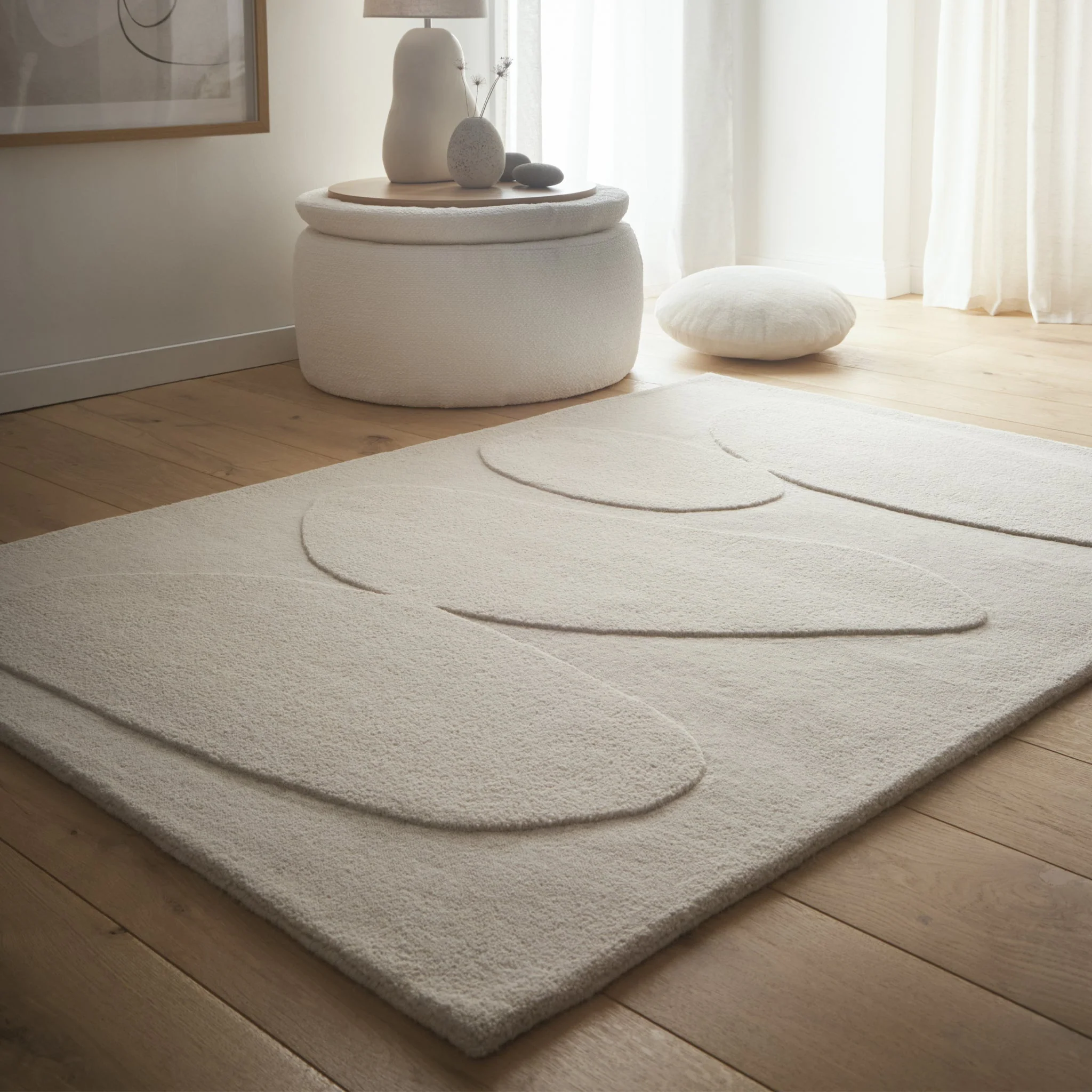 Sculptured Wool Rug Pebble Oatmeal - Image 2