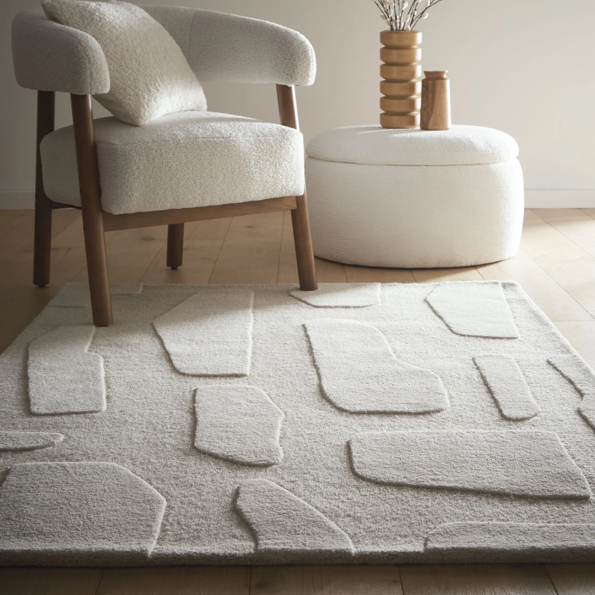 Sculptured Wool Rug Stone Oatmeal - Image 2