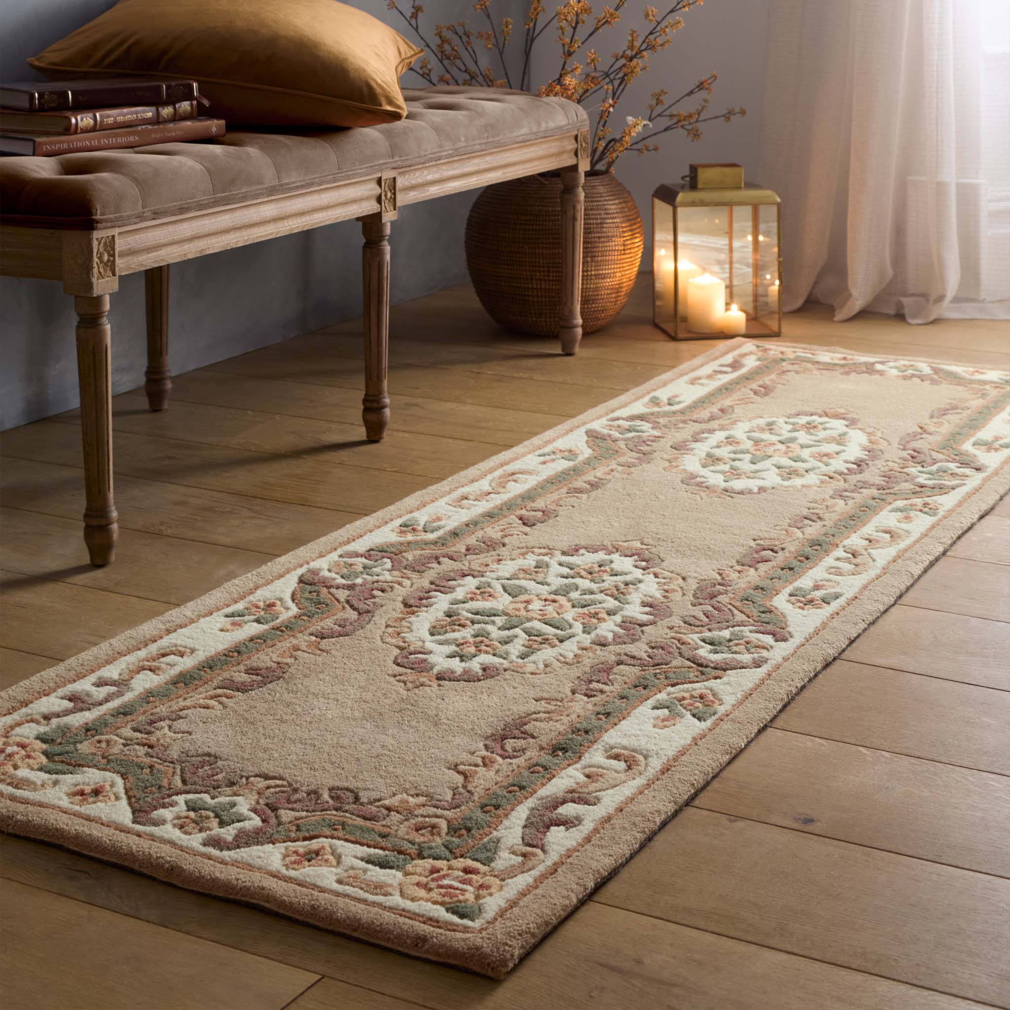 Shensi Aubusson Rug Runner in Beige - Image 2