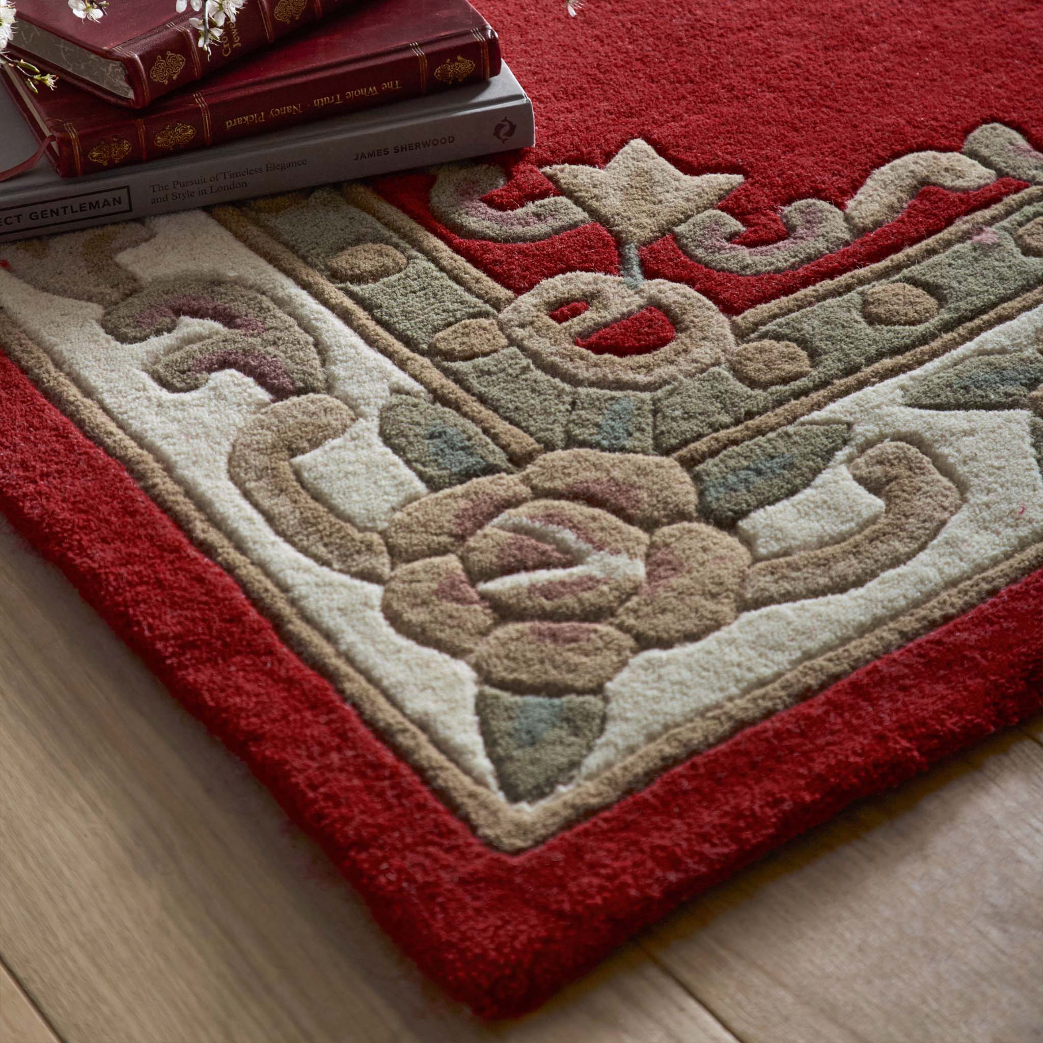 Shensi Aubusson Runner in Wine - Image 2