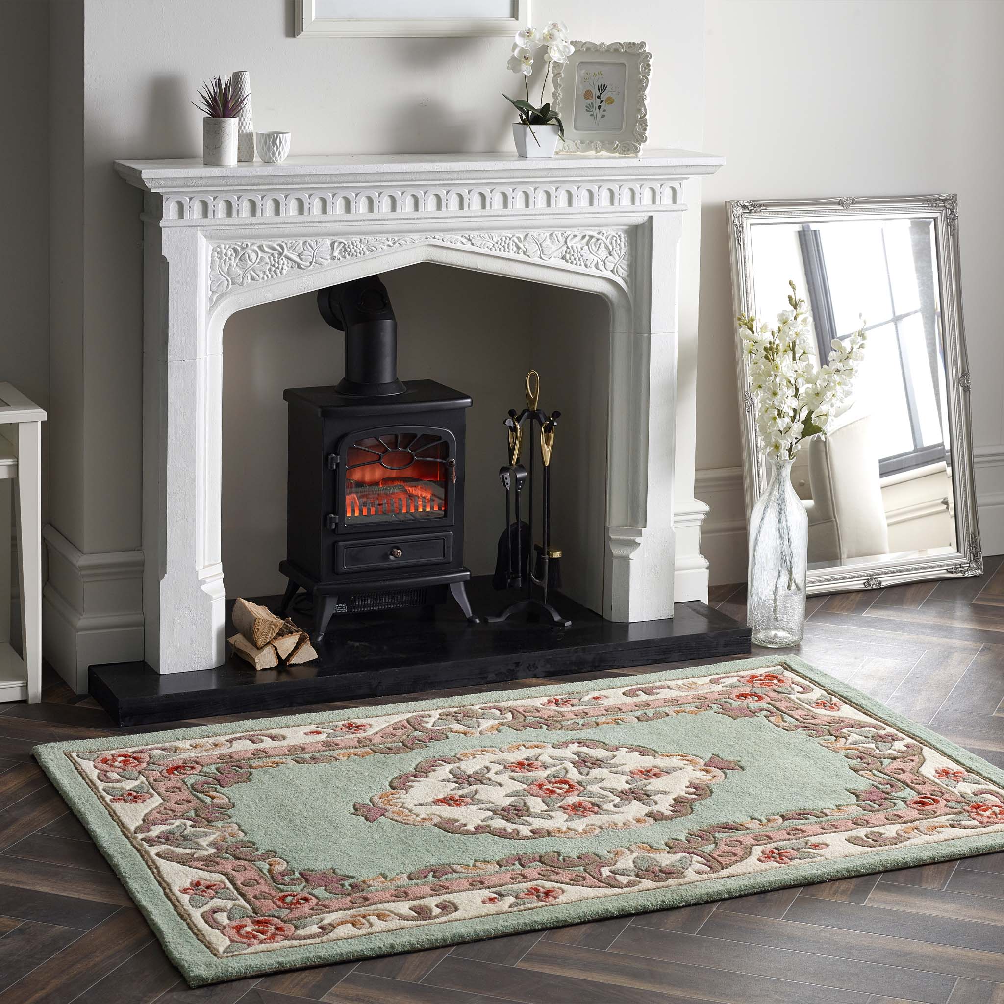Shensi Aubusson Rug in Green - Image 3