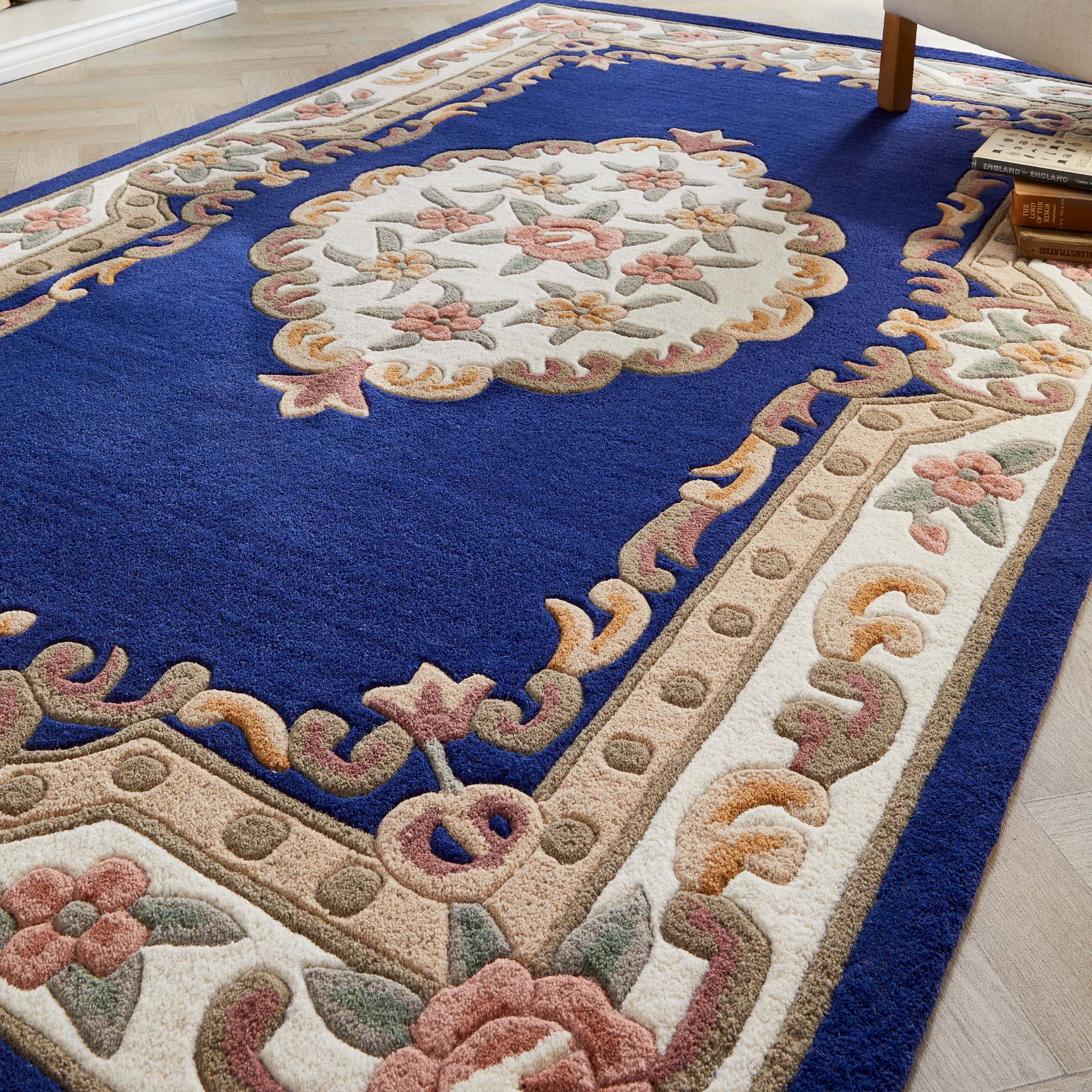 Shensi Aubusson Rug in Navy Blue - Image 2