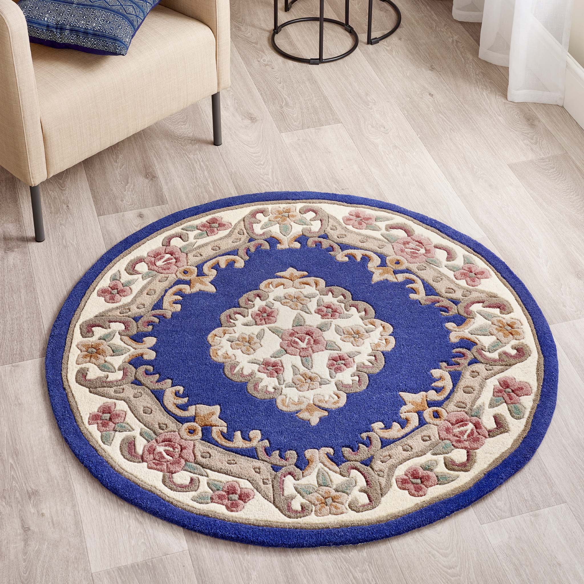 Shensi Aubusson Rug in Navy Blue - Image 4