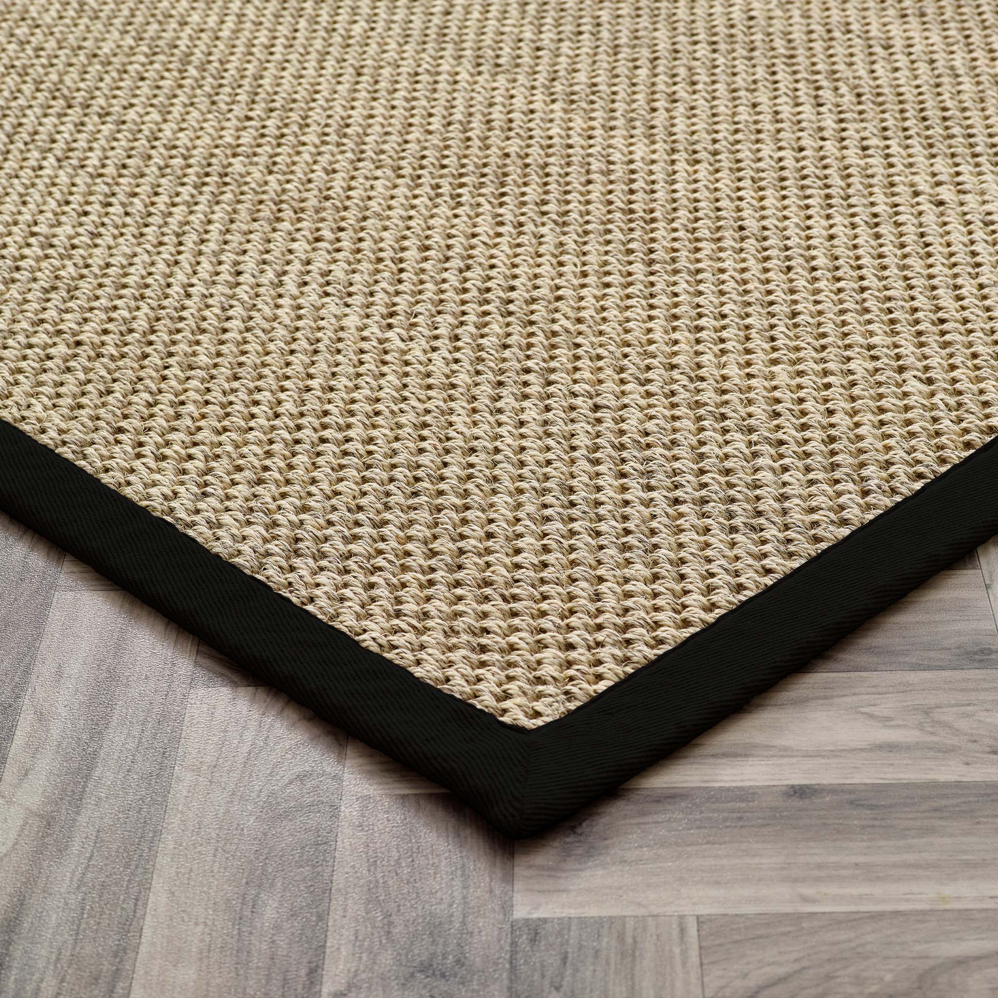 Sisal Light Beige with Black Border Rug - Image 7
