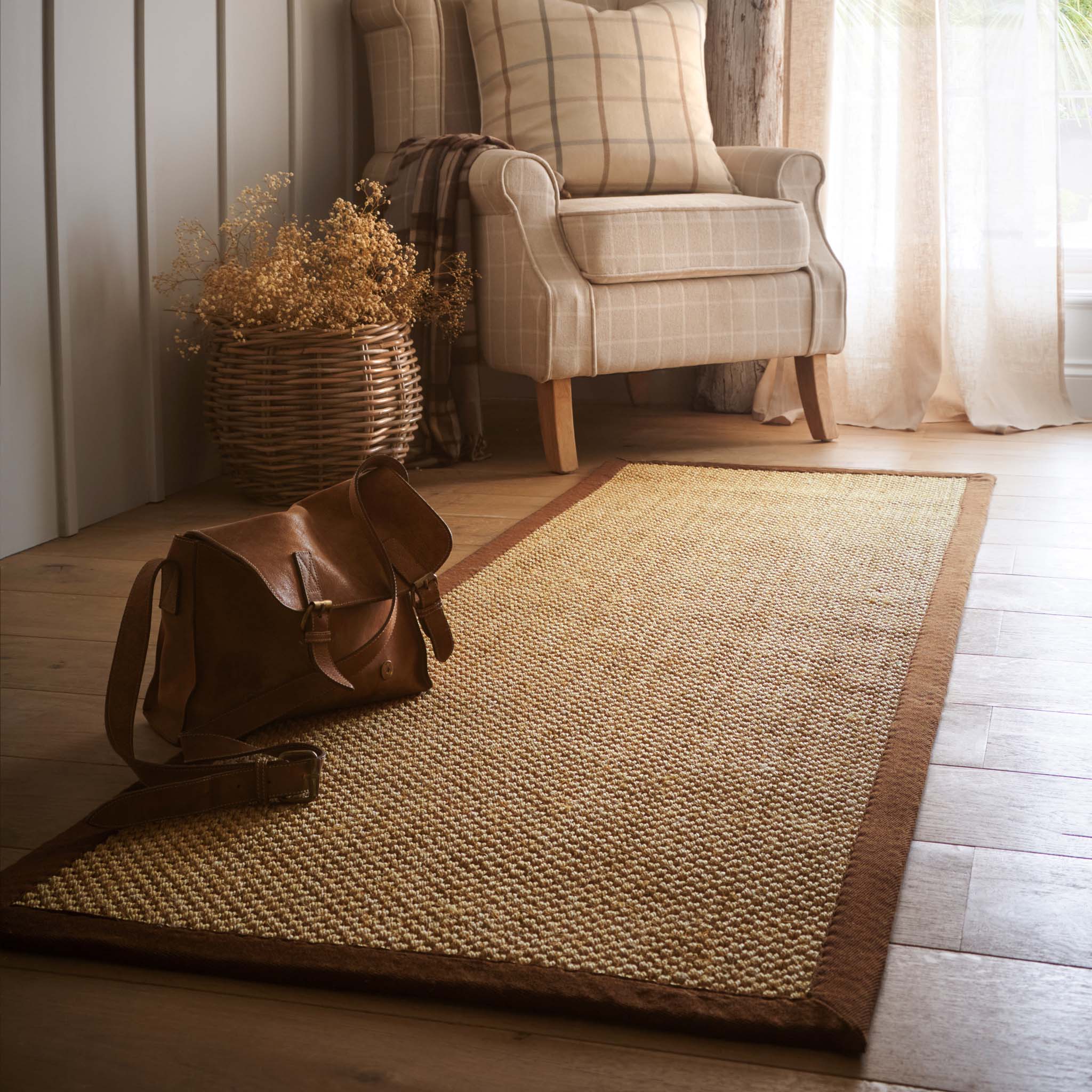 Sisal Natural with Dark Brown Border Runner - Image 2