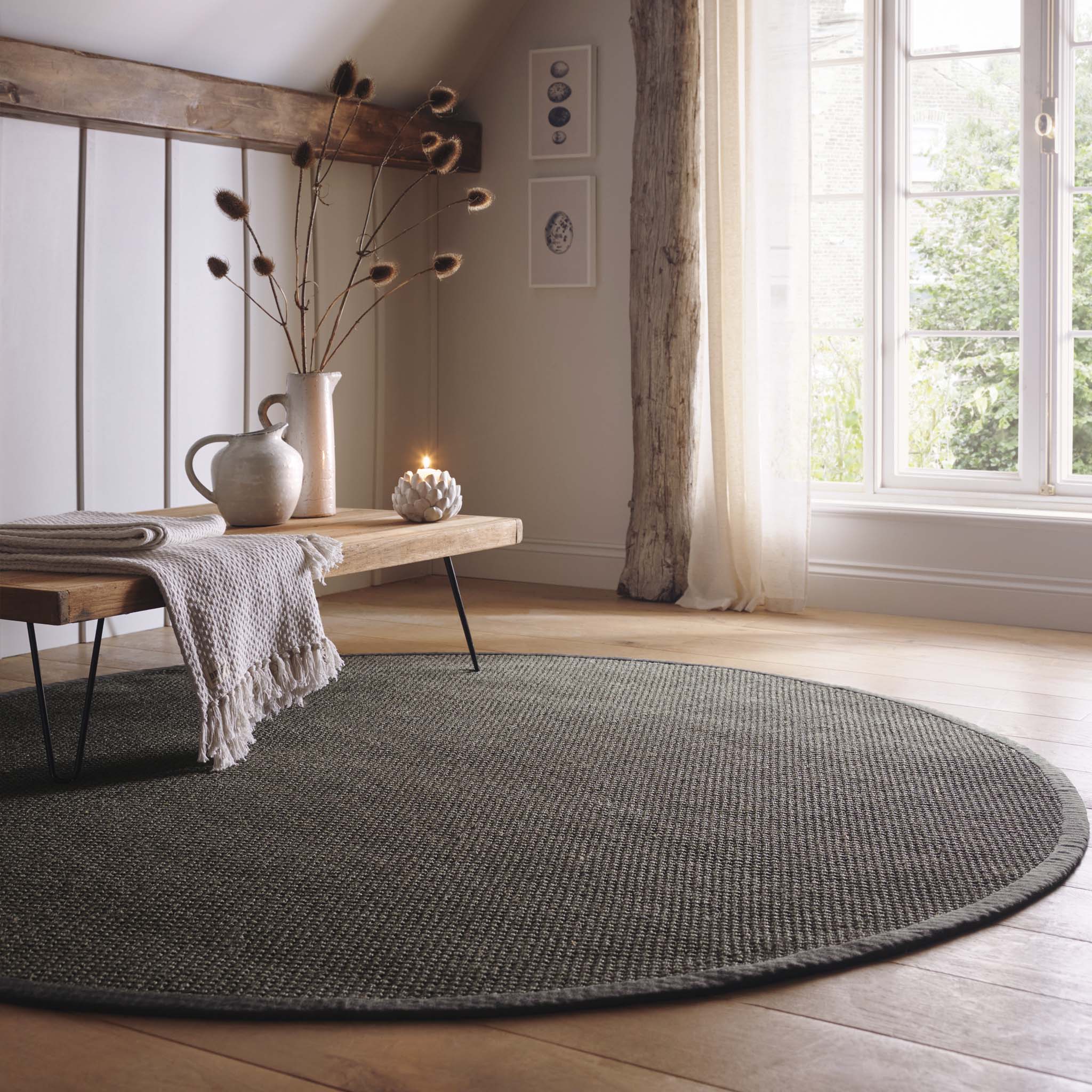 Sisal Grey with Dark Grey Border Rug - Image 4