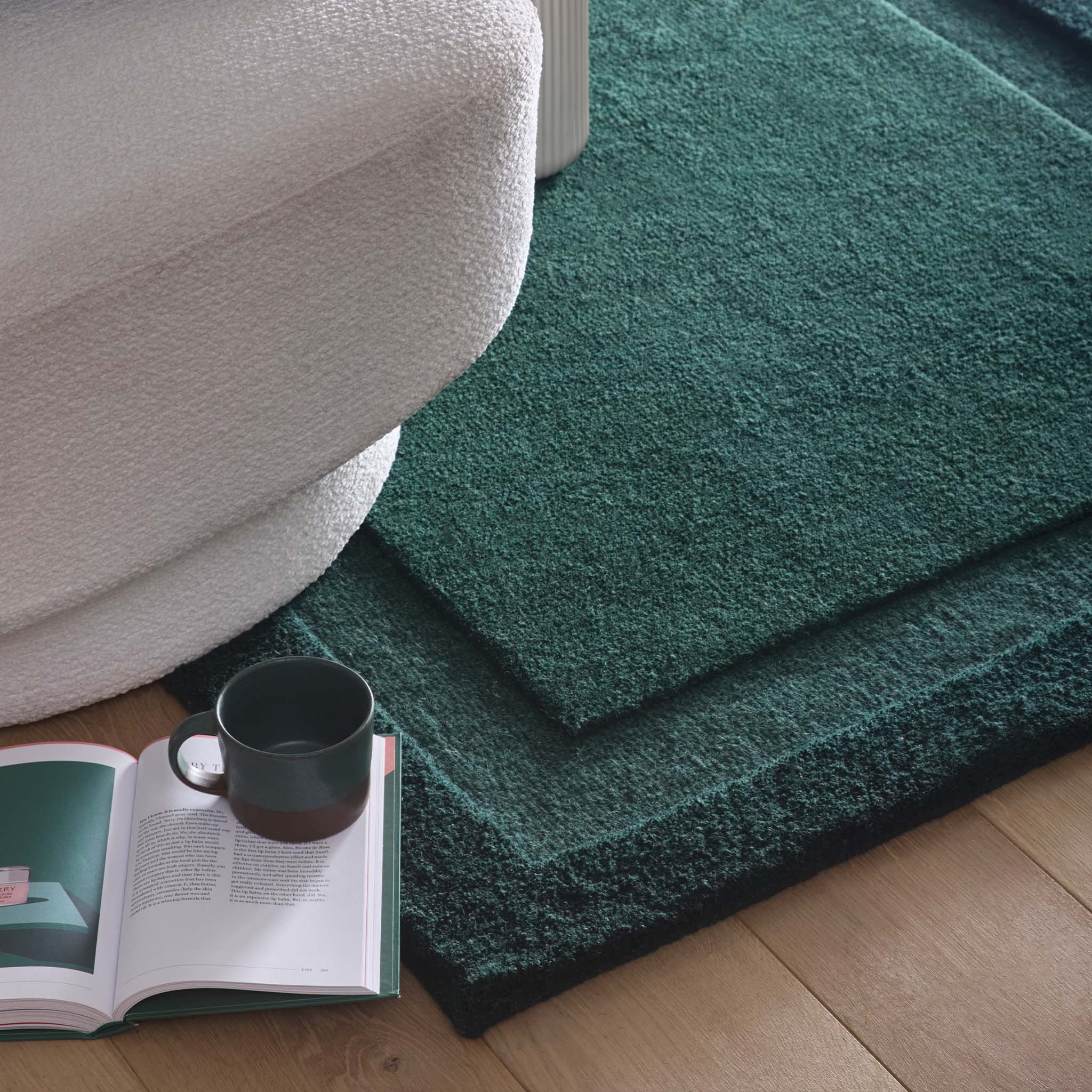 Stacked Borders Dark Green Rug - Image 3