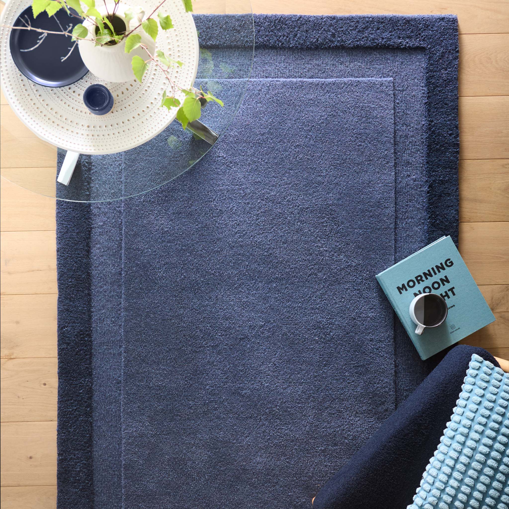 Stacked Borders Evening Blue Rug - Image 2