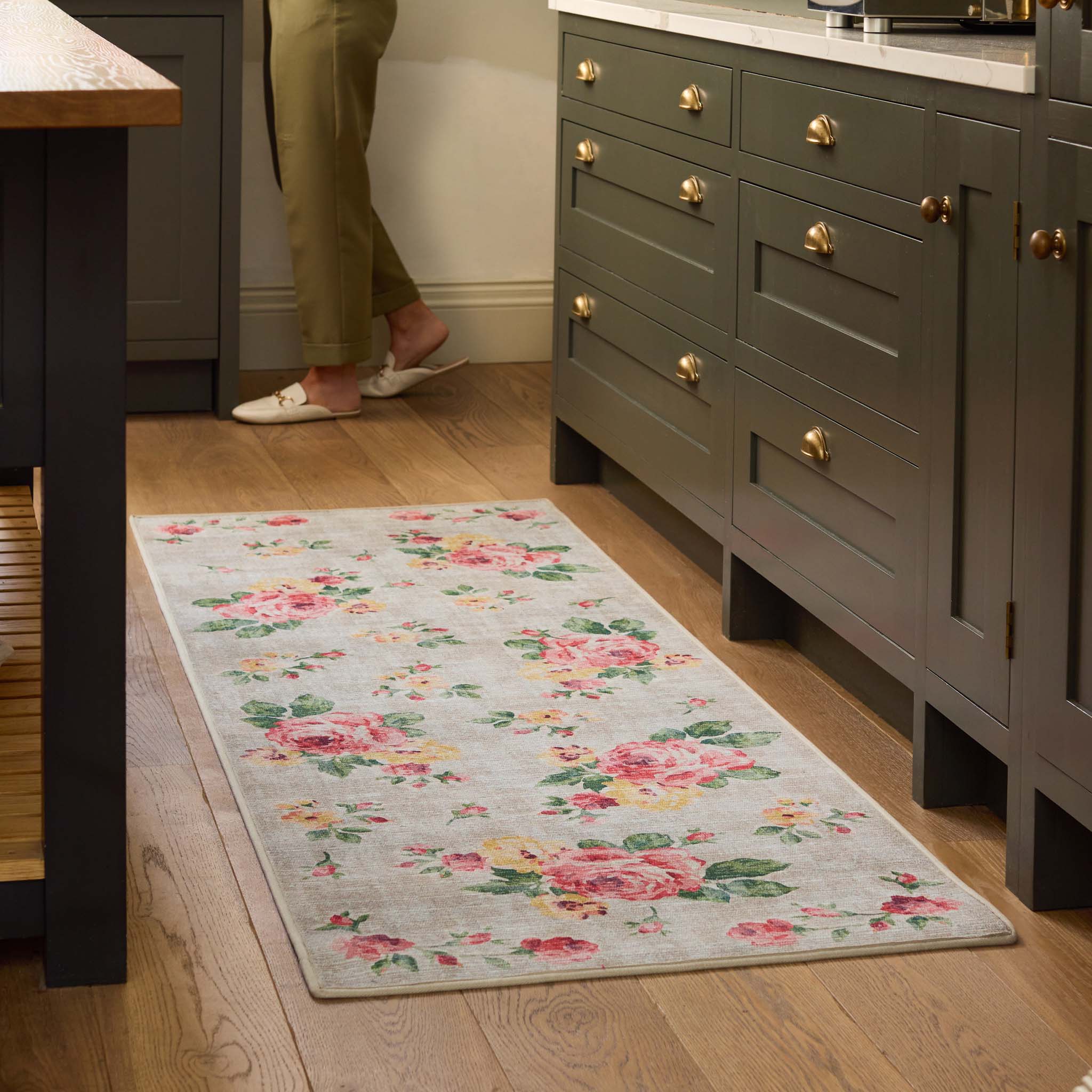 Vintage Rose Natural Eco-Washable Runner - Image 2