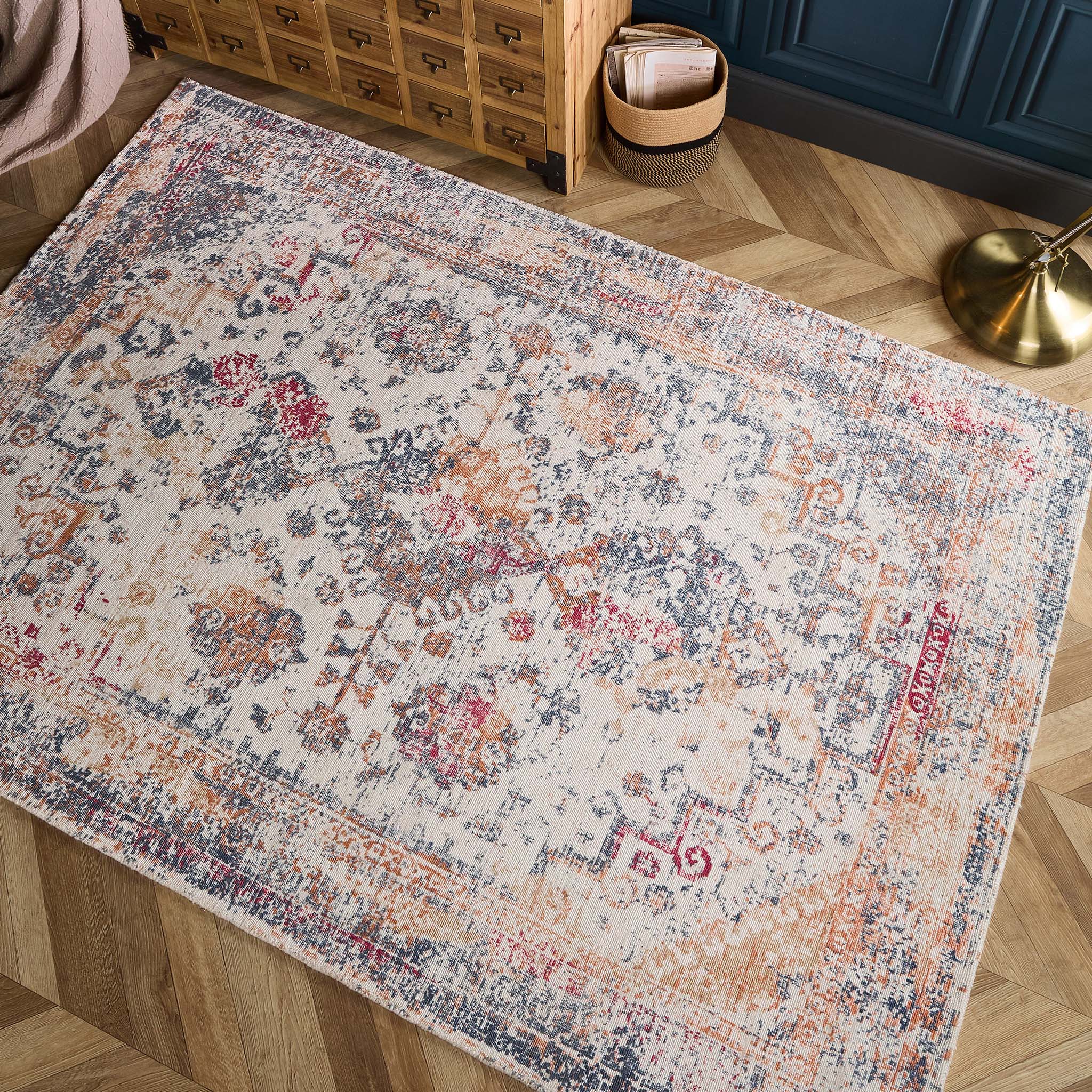 Vogue Rug Navy/Rust - Image 2