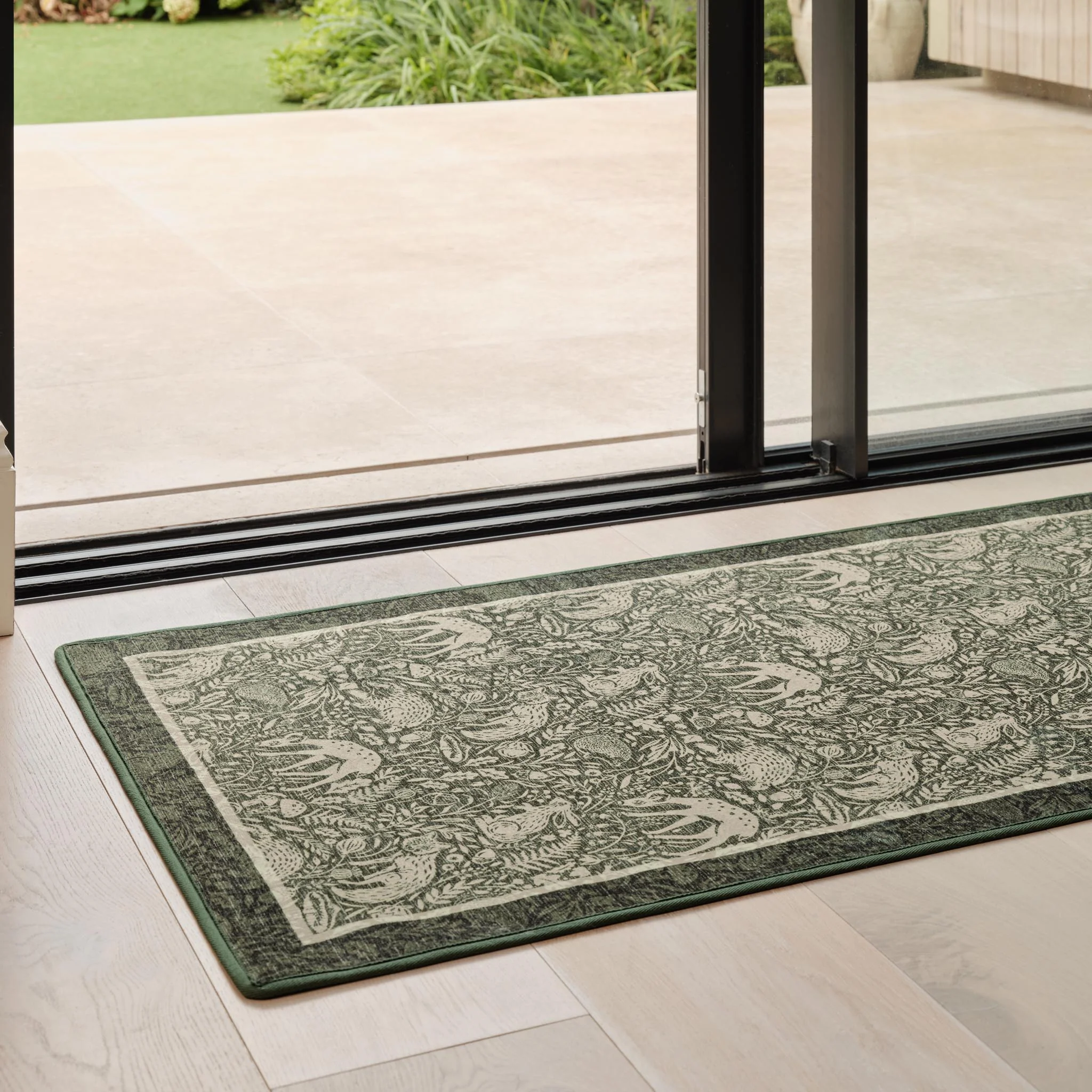 Whimsical Woodland Green Eco-Washable Runner - Image 2
