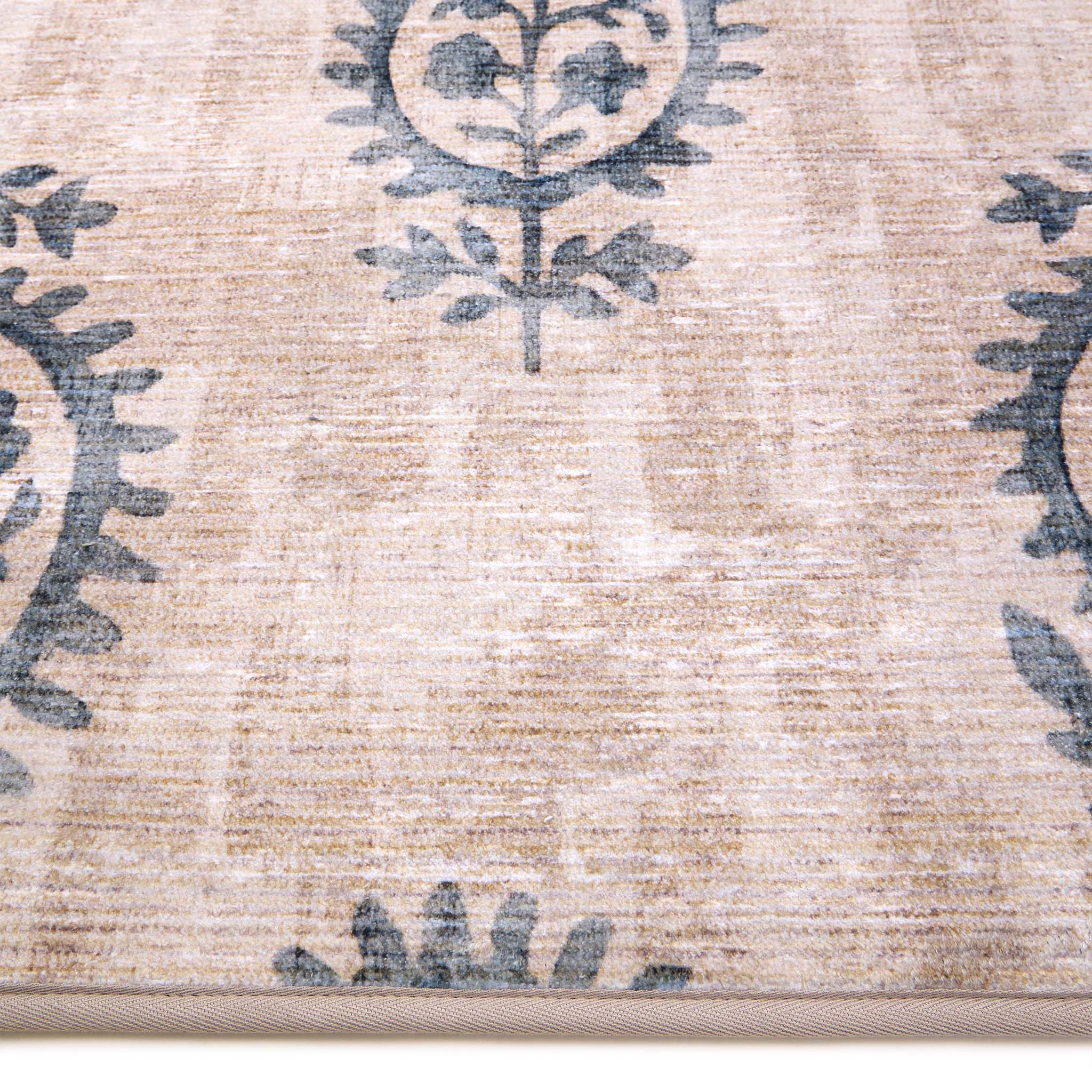Woodblock Paisley Blue Eco-Washable Runner - Image 4