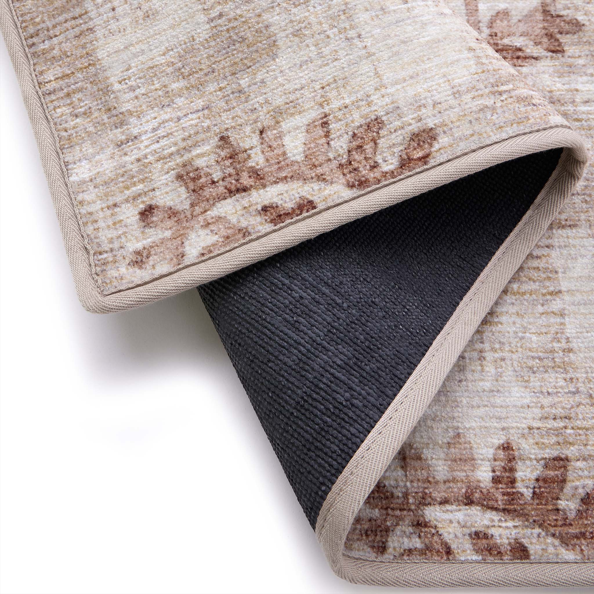 Woodblock Paisley Rust Eco-Washable Runner - Image 4